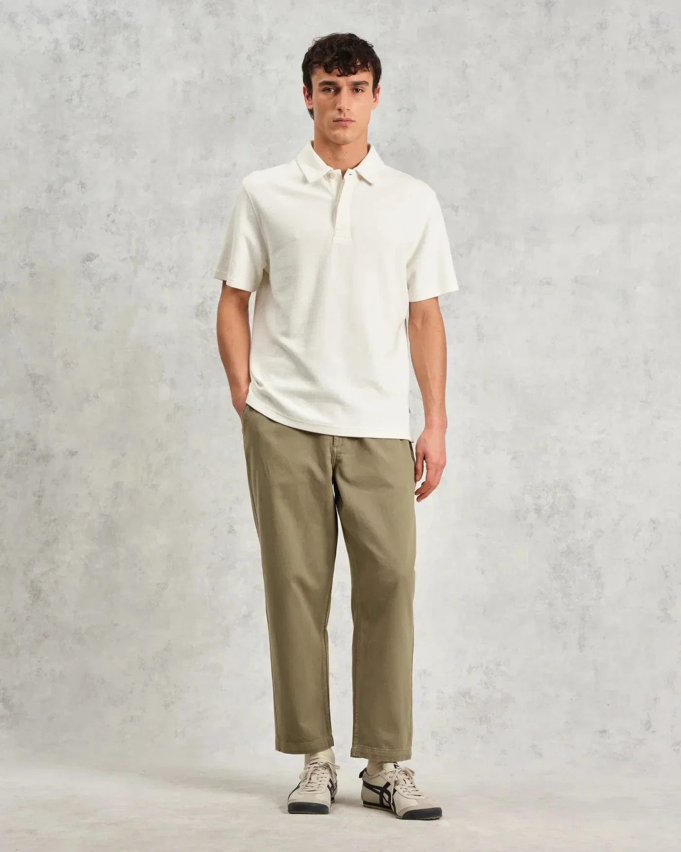 Wax London Shore Textured Polo Shirt - Ecru