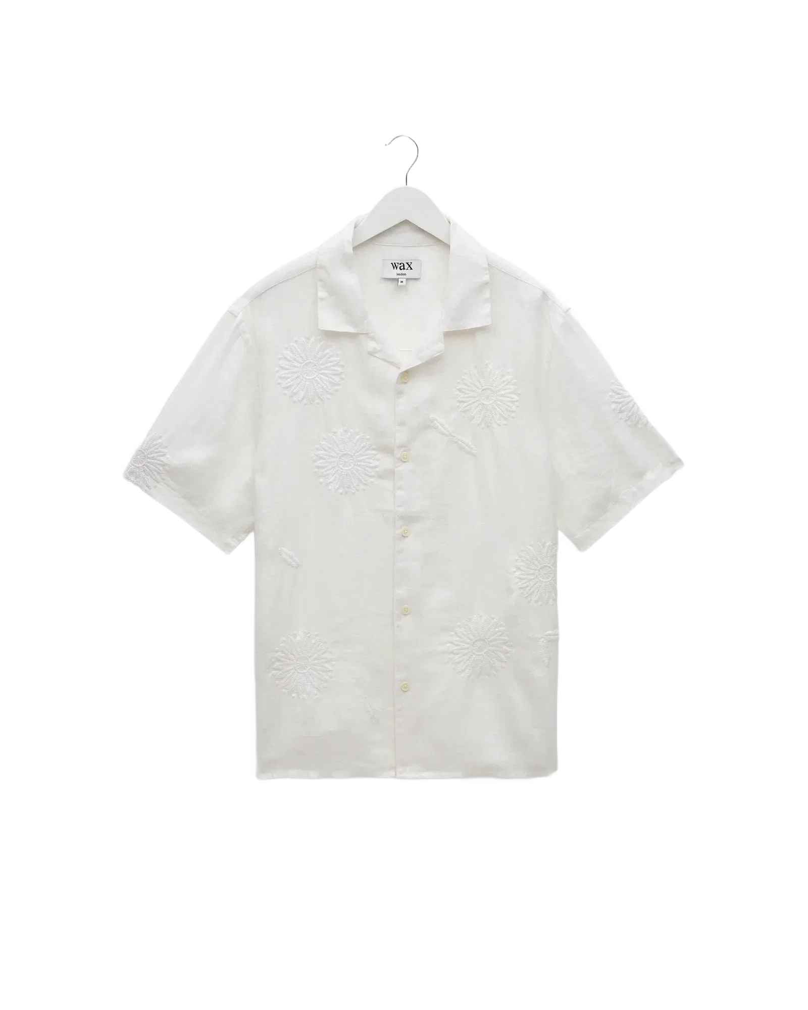 Wax London Didcot Shirt Embroidered Flower - White