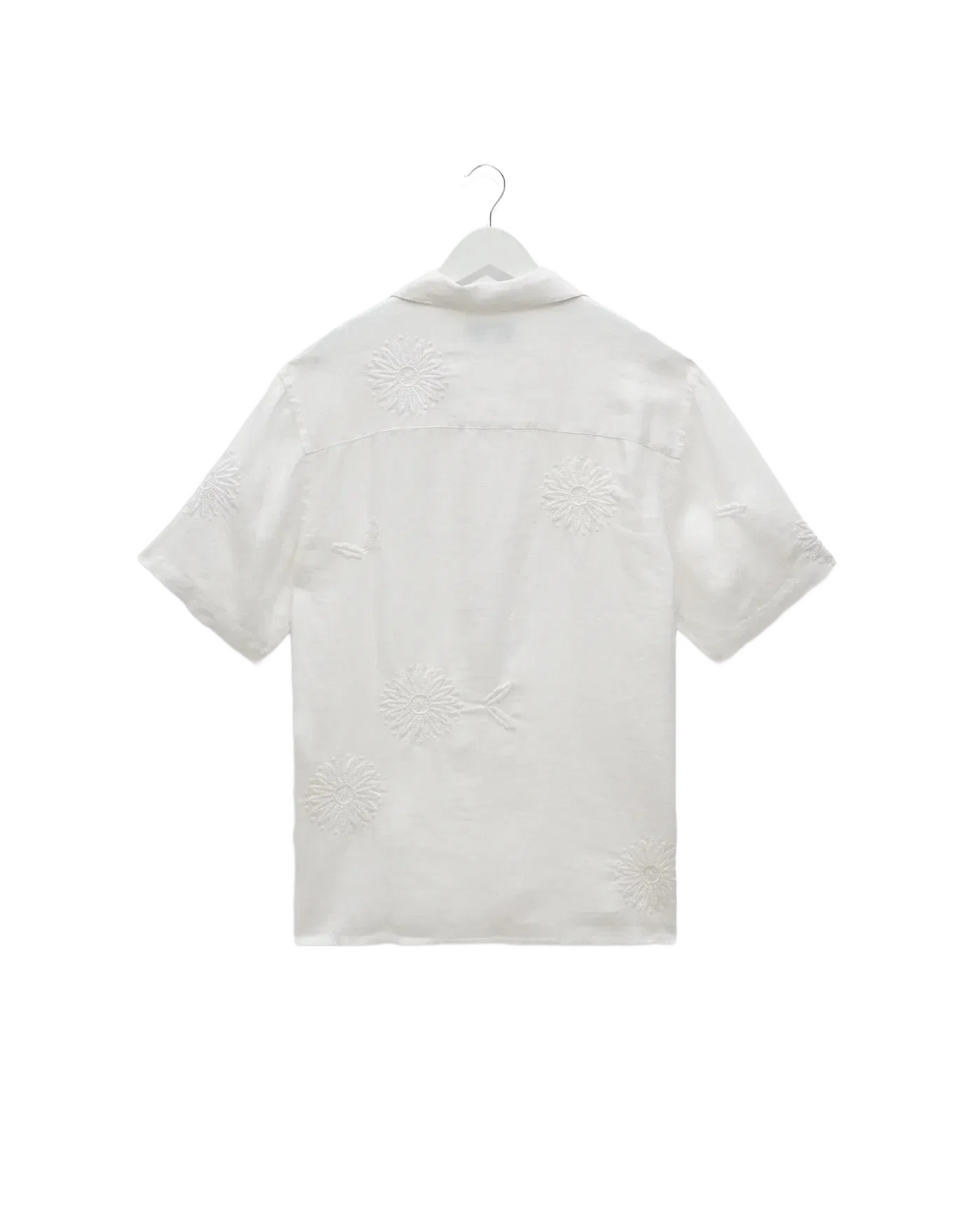 Wax London Didcot Shirt Embroidered Flower - White