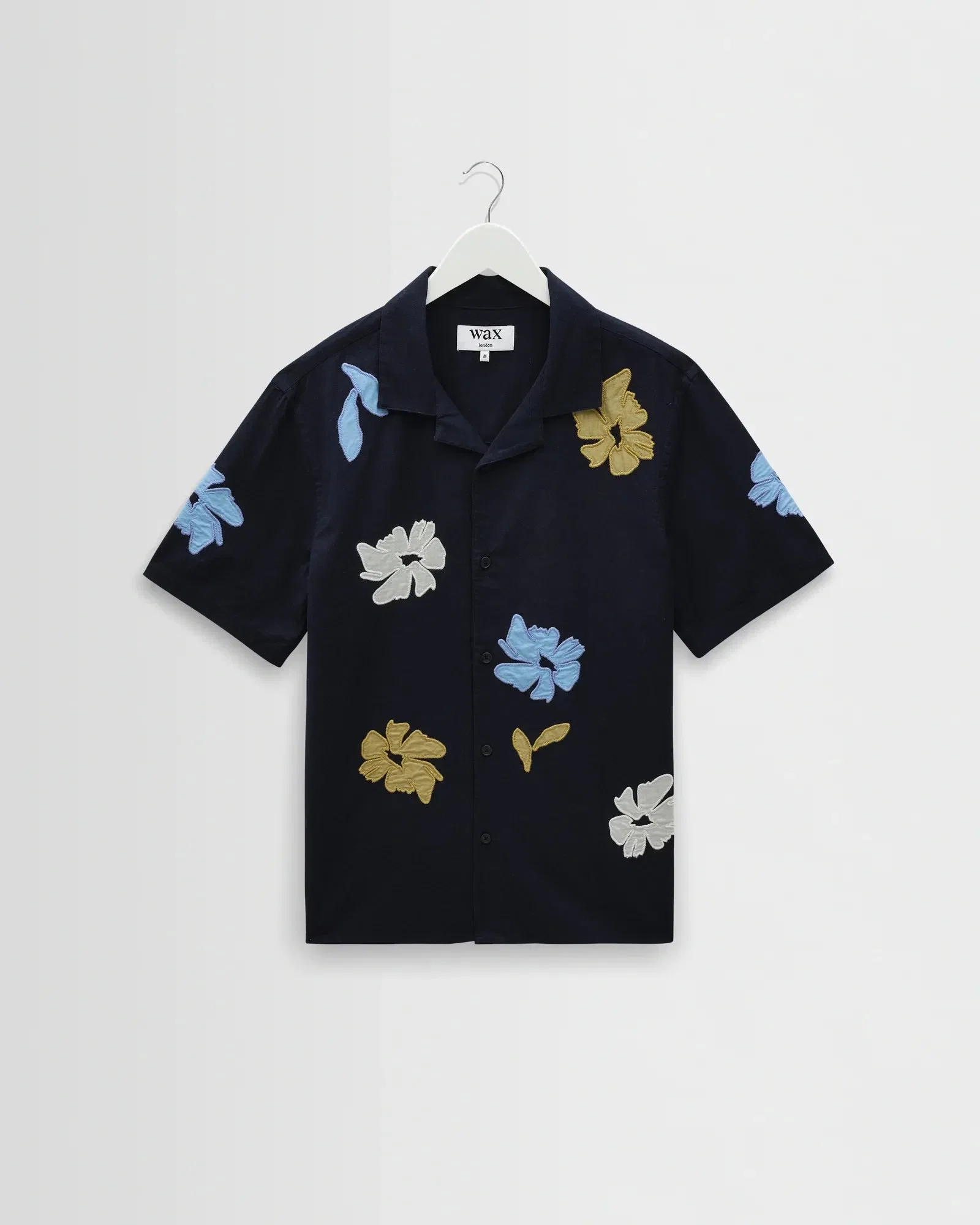 Wax London Didcot Shirt Flower Applique - Navy / Multi