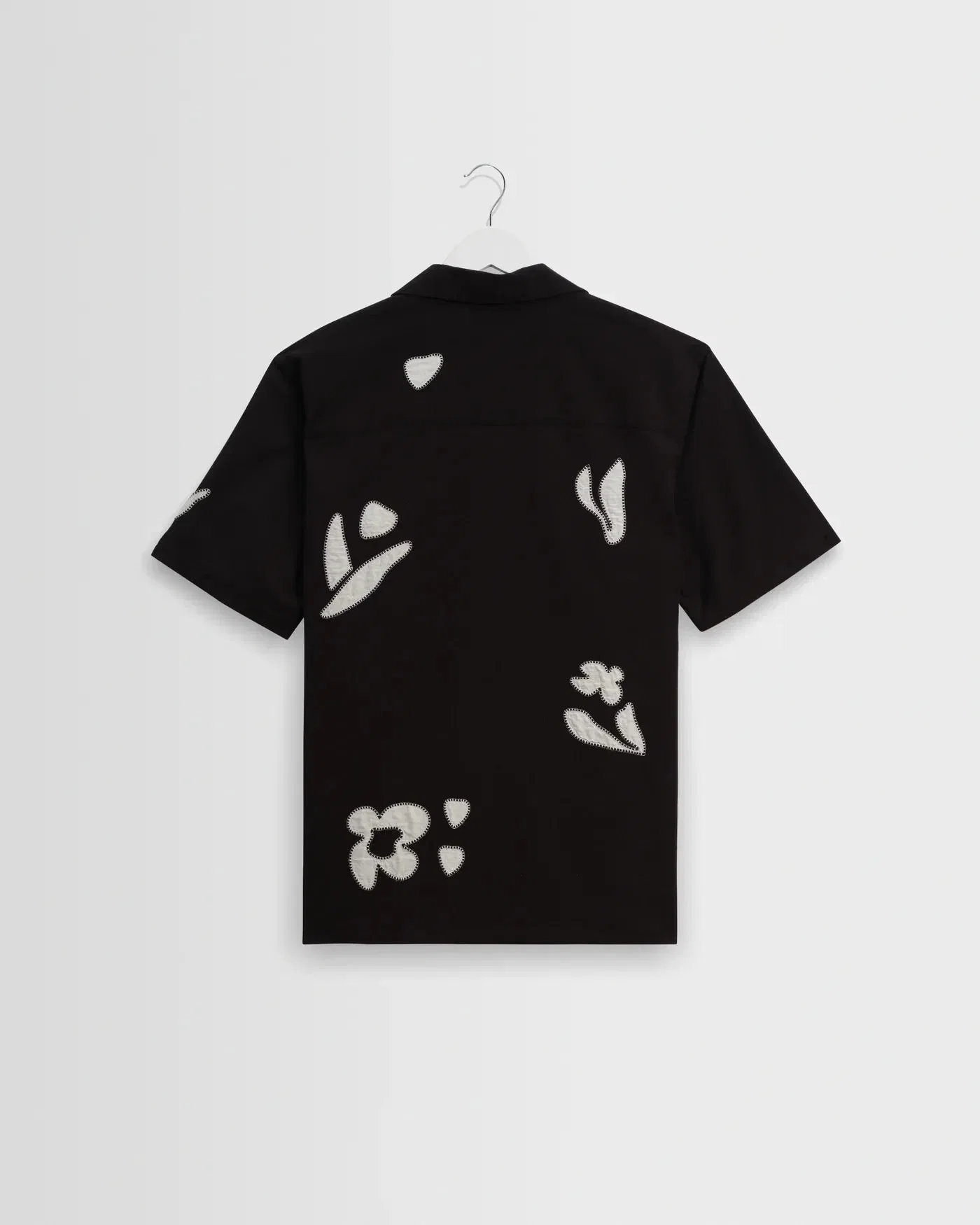 Wax London Didcot Shirt Abstract Applique - Black / Beige