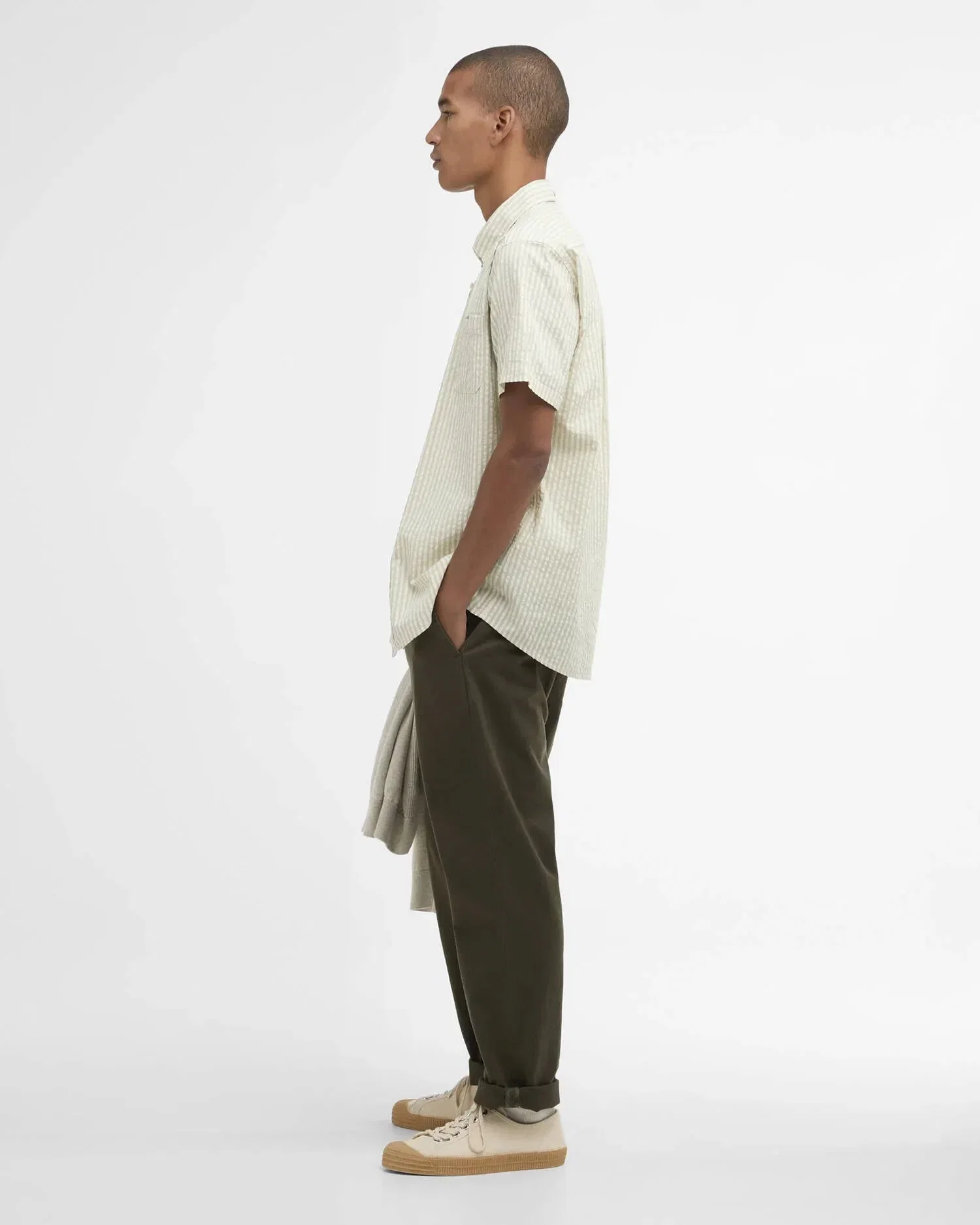 Barbour Cresswell Seersucker Regular Fit Short Sleeve Shirt - Sea Green