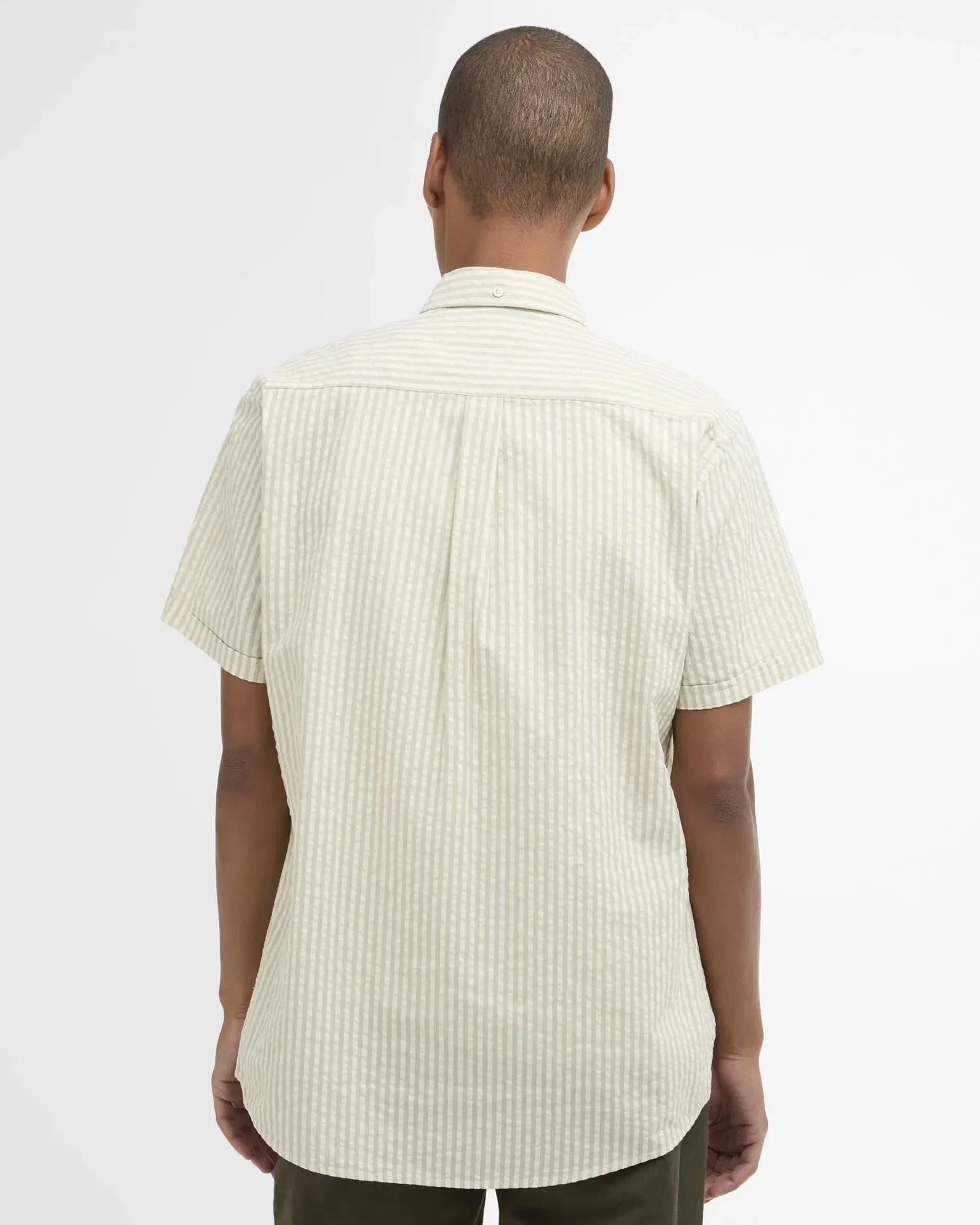 Barbour Cresswell Seersucker Regular Fit Short Sleeve Shirt - Sea Green