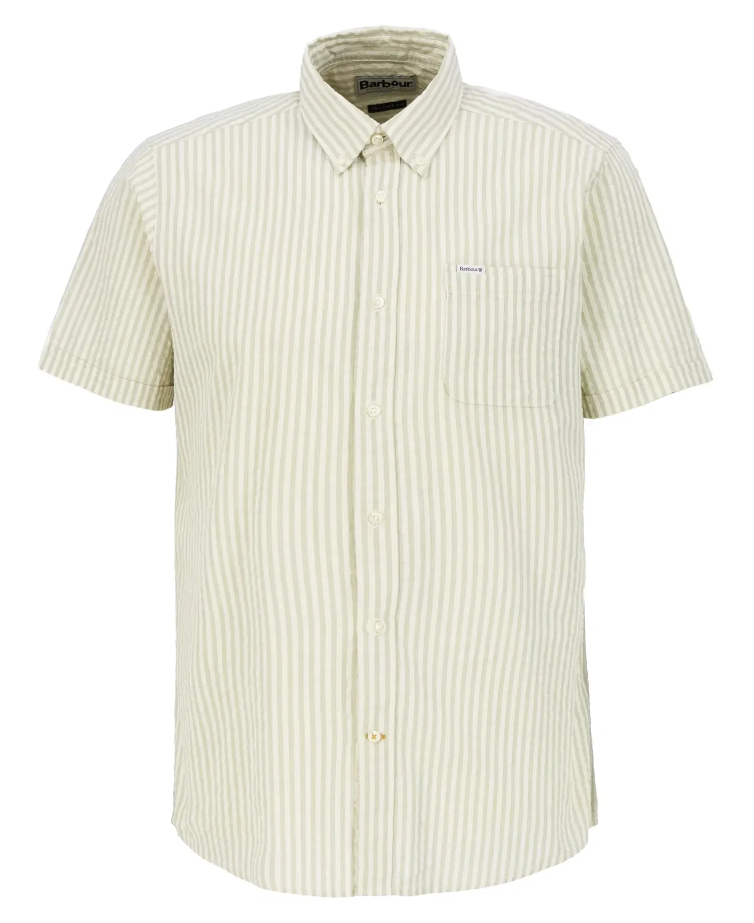 Barbour Cresswell Seersucker Regular Fit Short Sleeve Shirt - Sea Green
