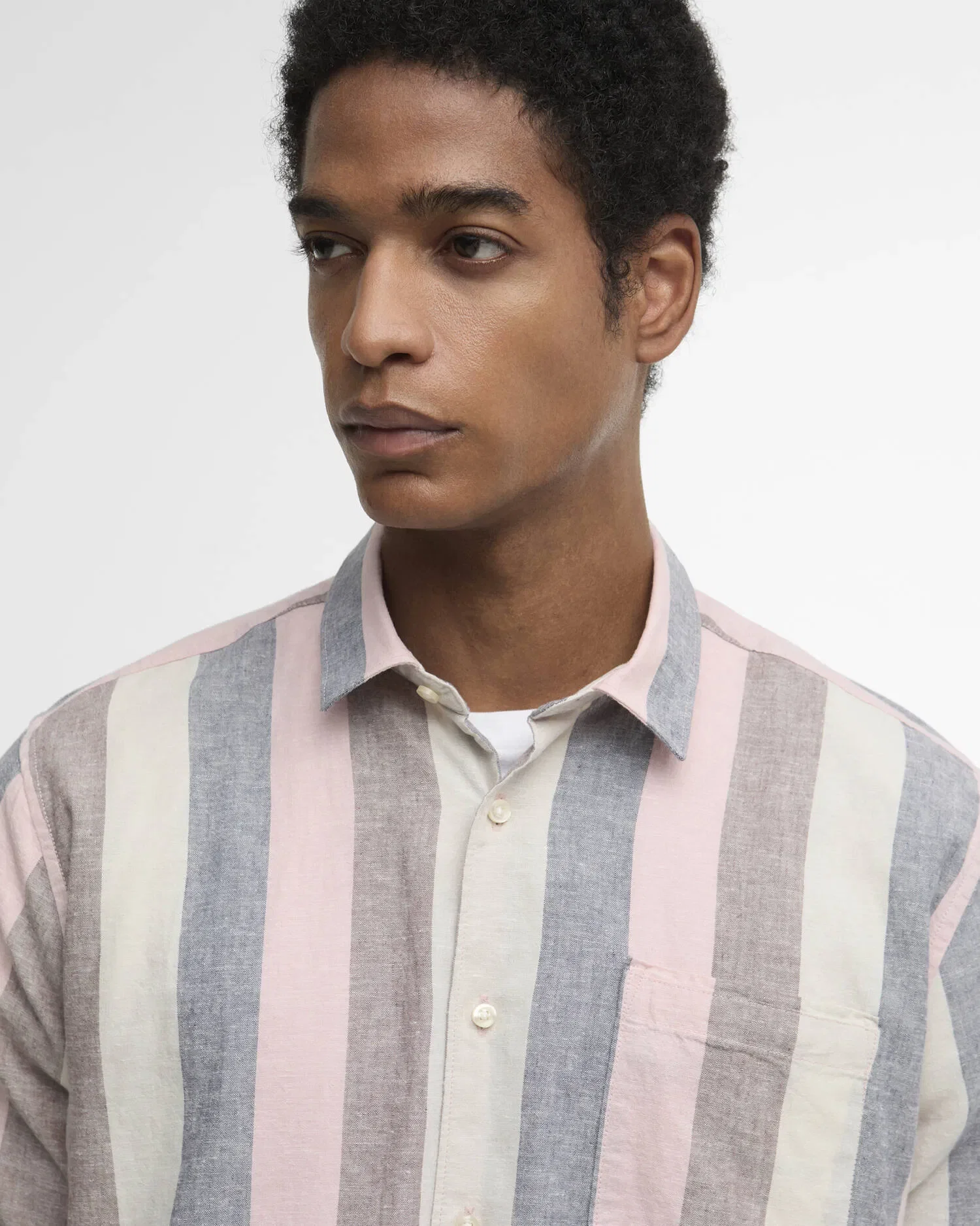Barbour Portwell Striped Regular Fit Short Sleeved Shirt - Pink