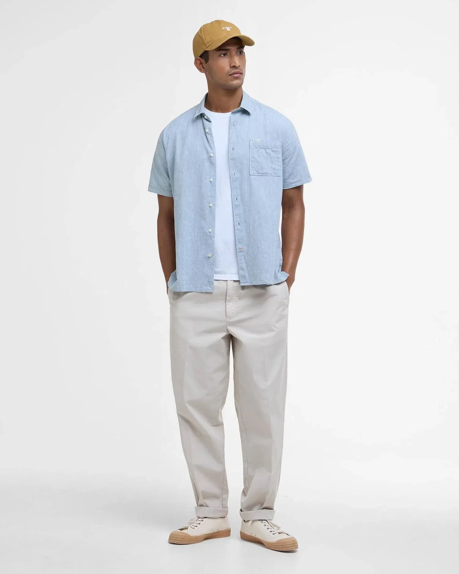 Barbour Nelson Regular Fit Short Sleeved Shirt -Lead