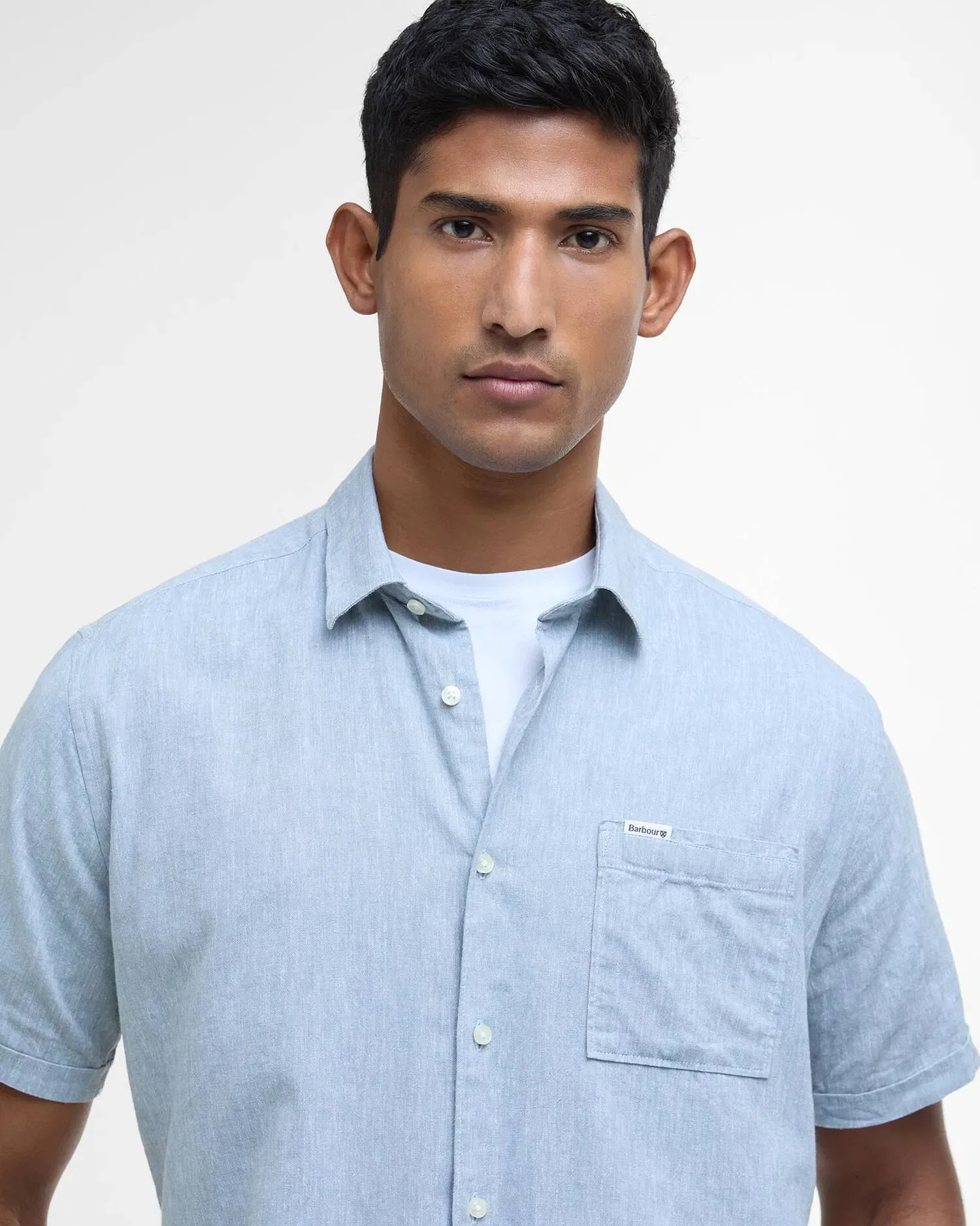 Barbour Nelson Regular Fit Short Sleeved Shirt -Lead