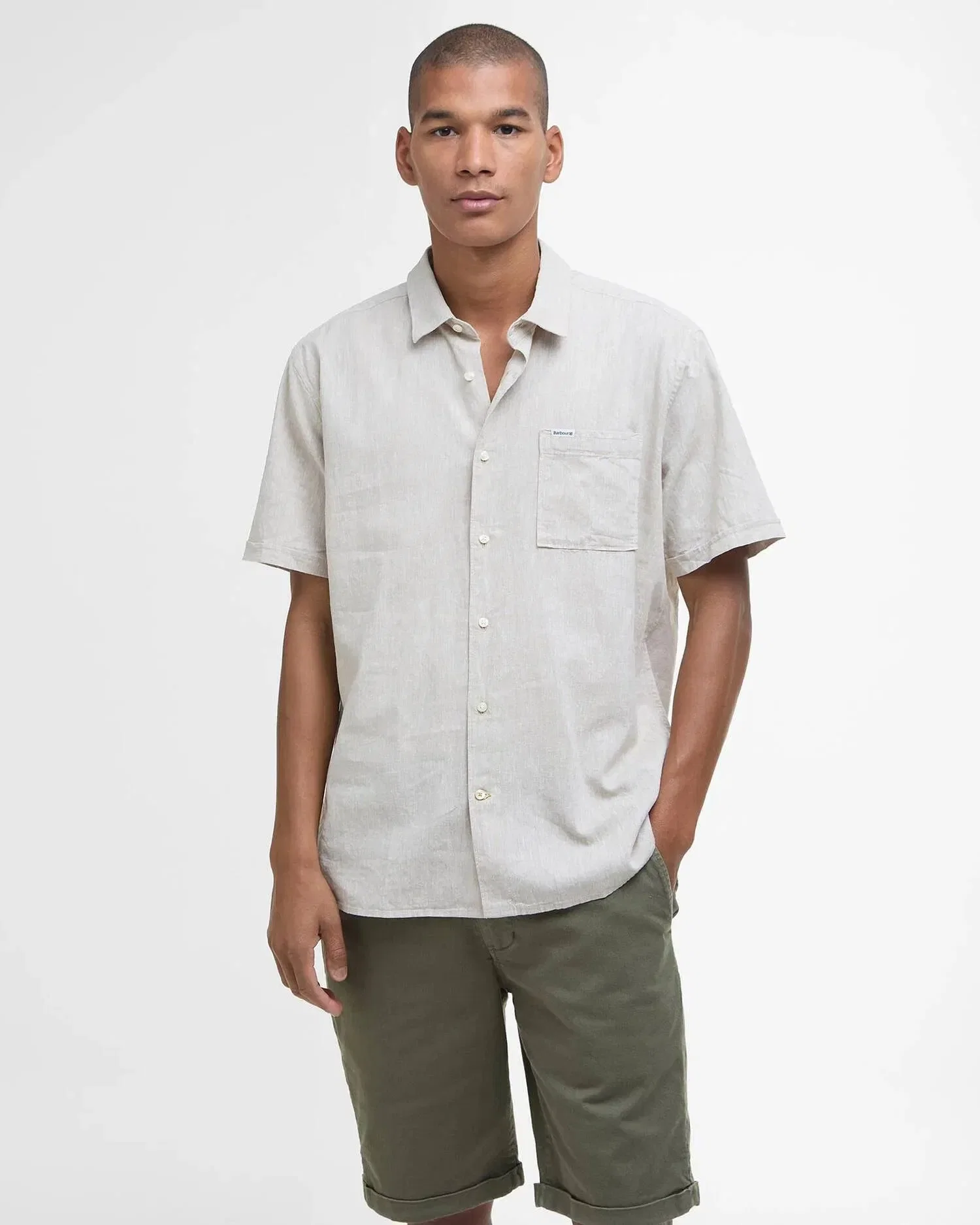 Barbour Nelson Regular Fit Short Sleeved Shirt - Stone