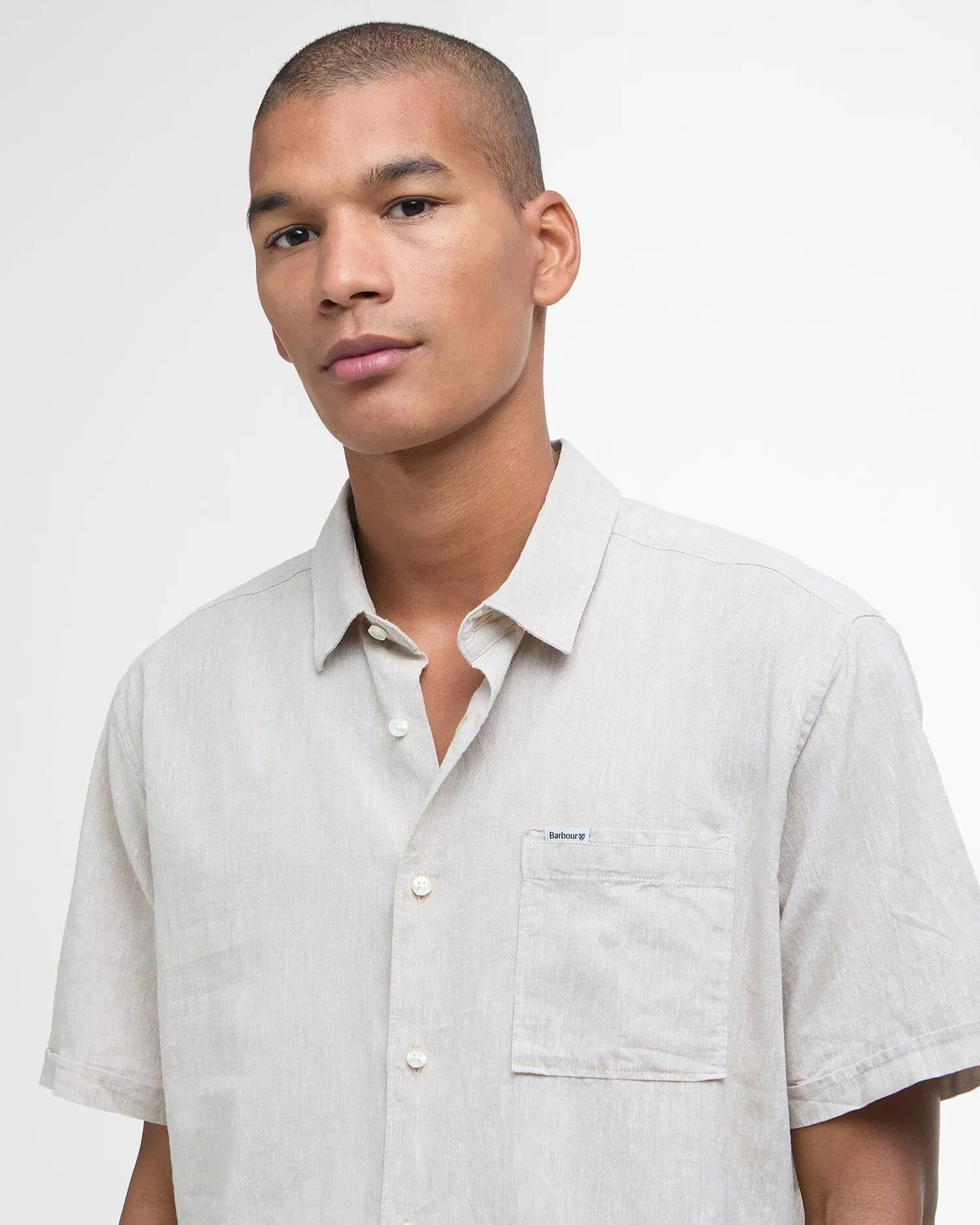 Barbour Nelson Regular Fit Short Sleeved Shirt - Stone