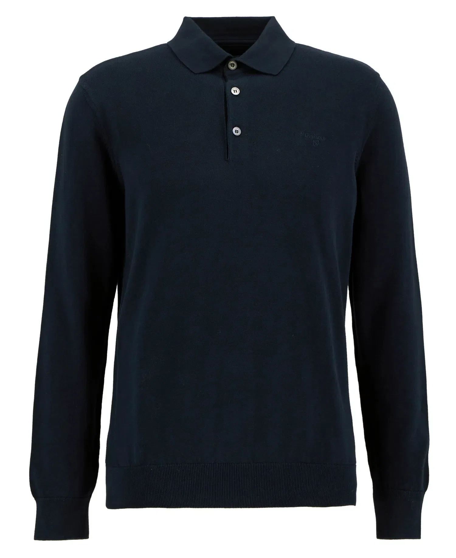 Barbour Pima Cotton Knitted Polo Shirt - Navy
