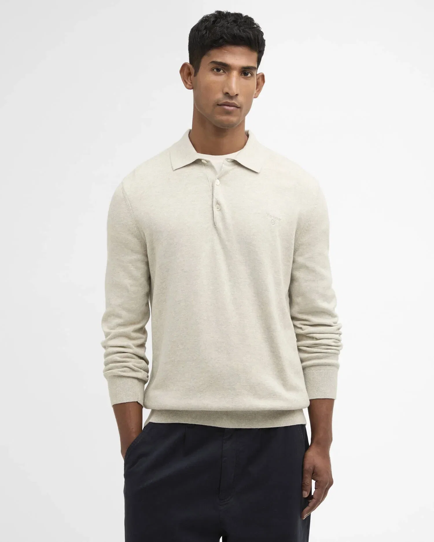 Barbour Pima Cotton Knitted Polo Shirt - Neutral