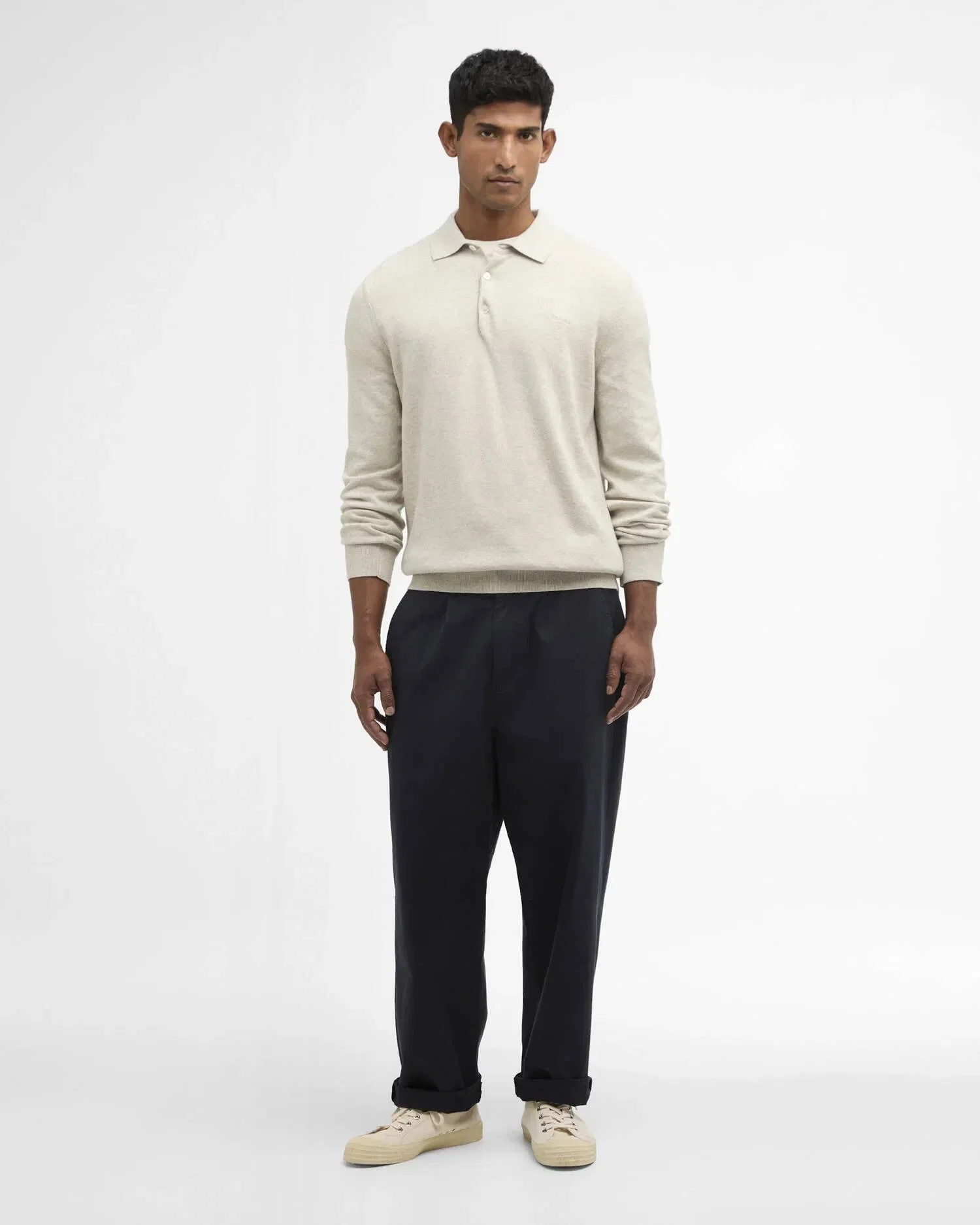 Barbour Pima Cotton Knitted Polo Shirt - Neutral