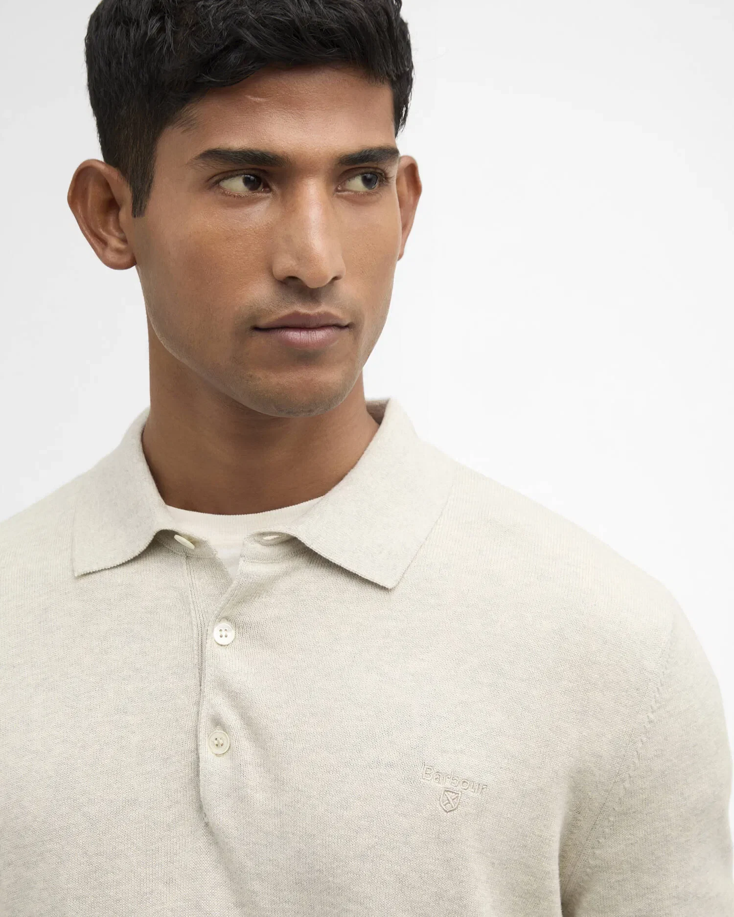 Barbour Pima Cotton Knitted Polo Shirt - Neutral