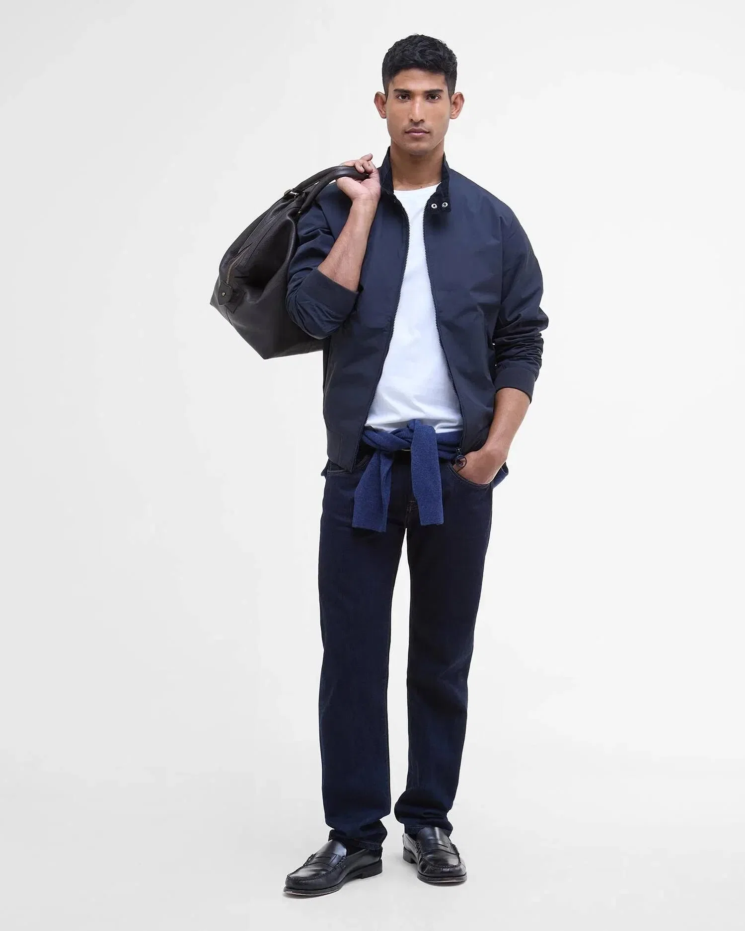 Barbour Royston Casual Harrington Jacket - Navy