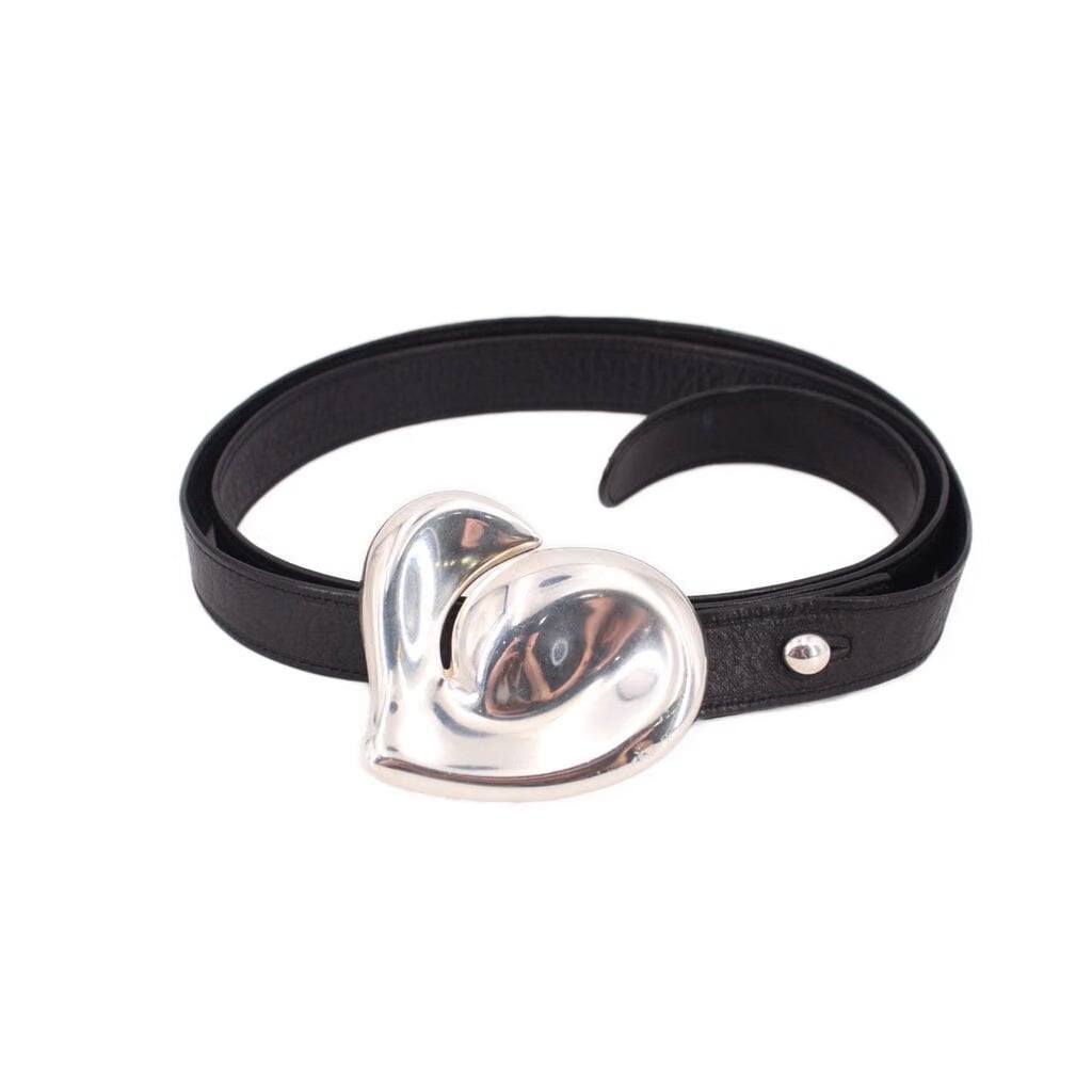 TIFFANY & CO VINTAGE PERETTI BELTS SILVER/BLACKK O/S