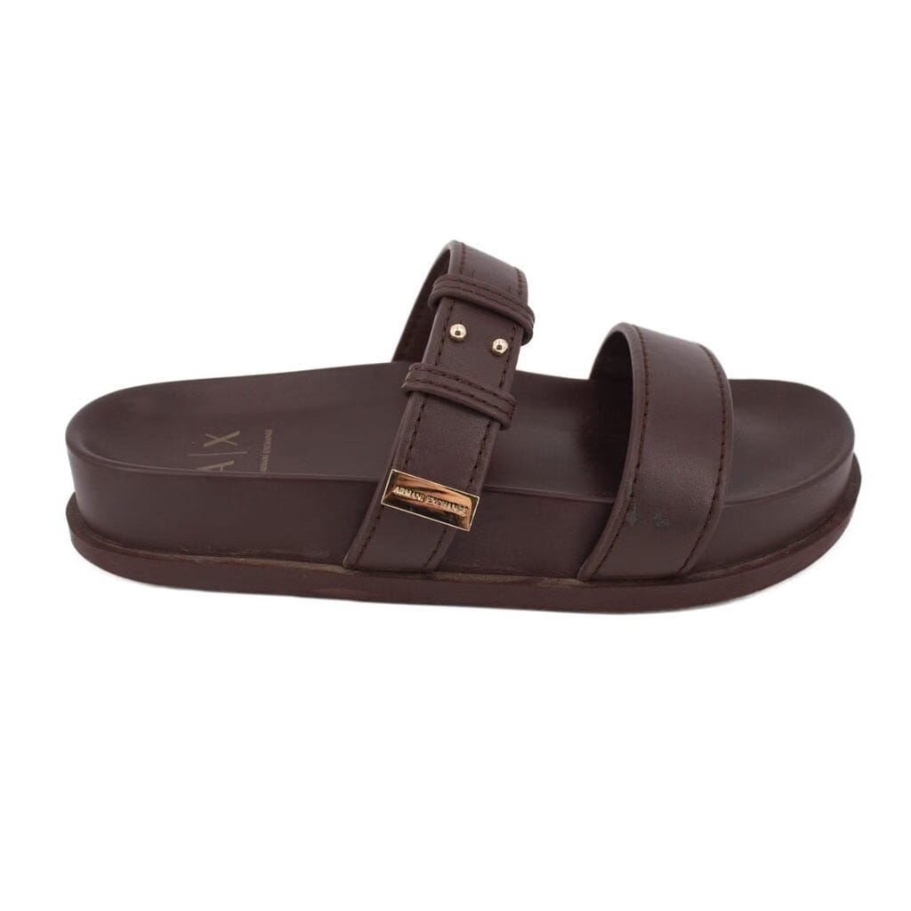 ARMANI EXCHANGE PLATFORM SANDALS BROWN 6.5 US