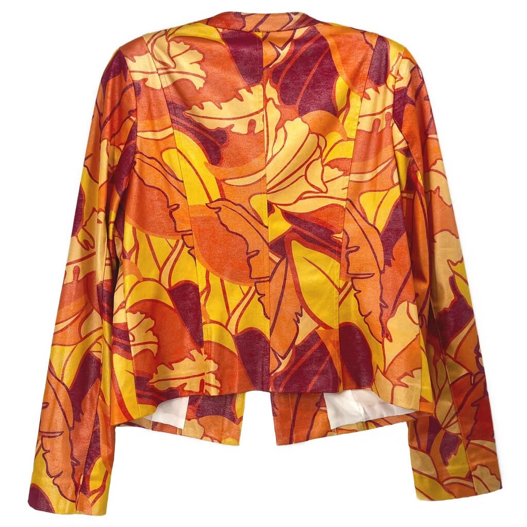 JOSEPH RIBKOFF PRINT JACKETS ORANGE M