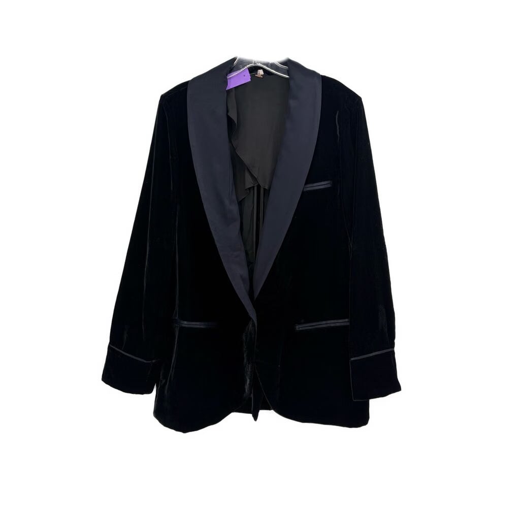 FREE PEOPLE VELVET BLAZERS BLACK L