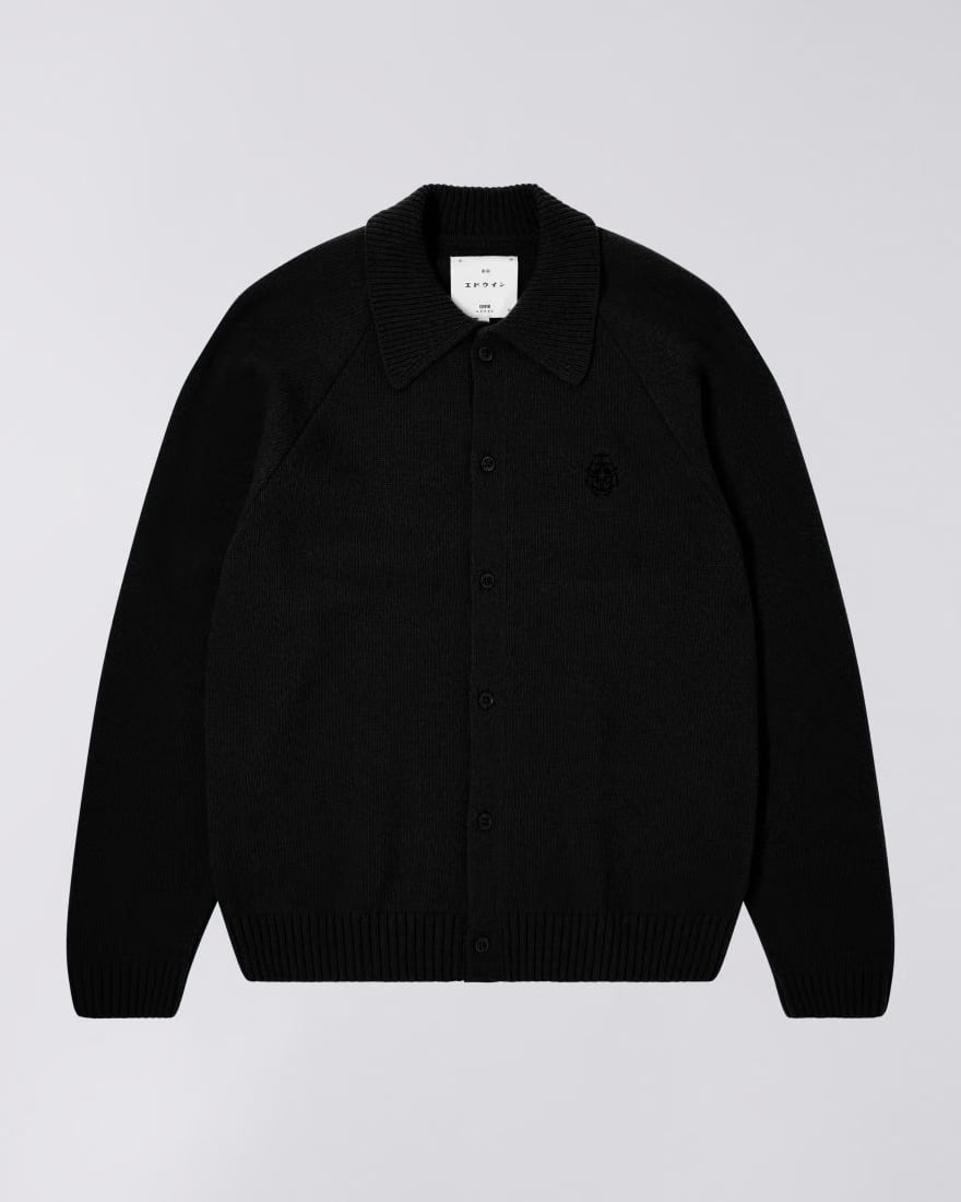 Edwin Mars Polo Cardigan - Black