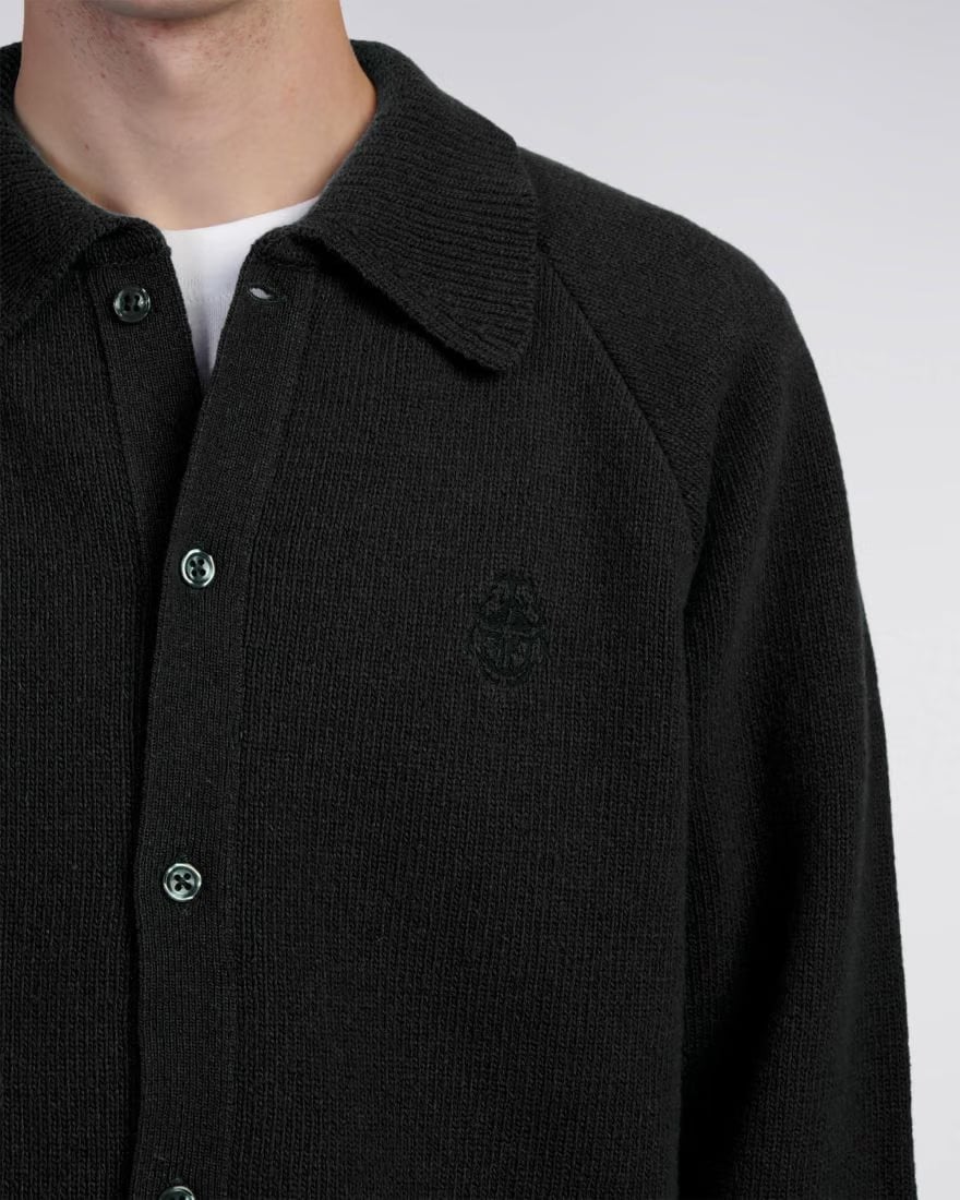 Edwin Mars Polo Cardigan - Black