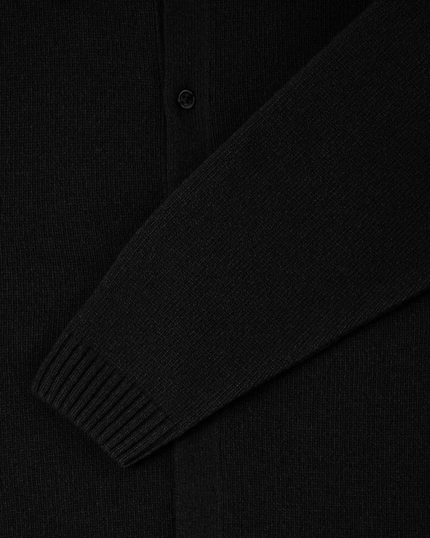 Edwin Mars Polo Cardigan - Black