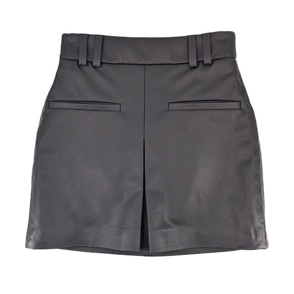VERONICA BEARD FAUX LEATHER SKIRTS BLACK XS
