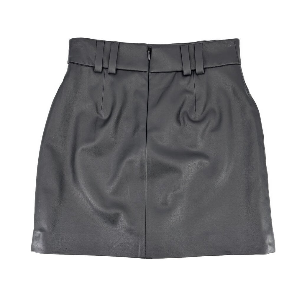 VERONICA BEARD FAUX LEATHER SKIRTS BLACK XS