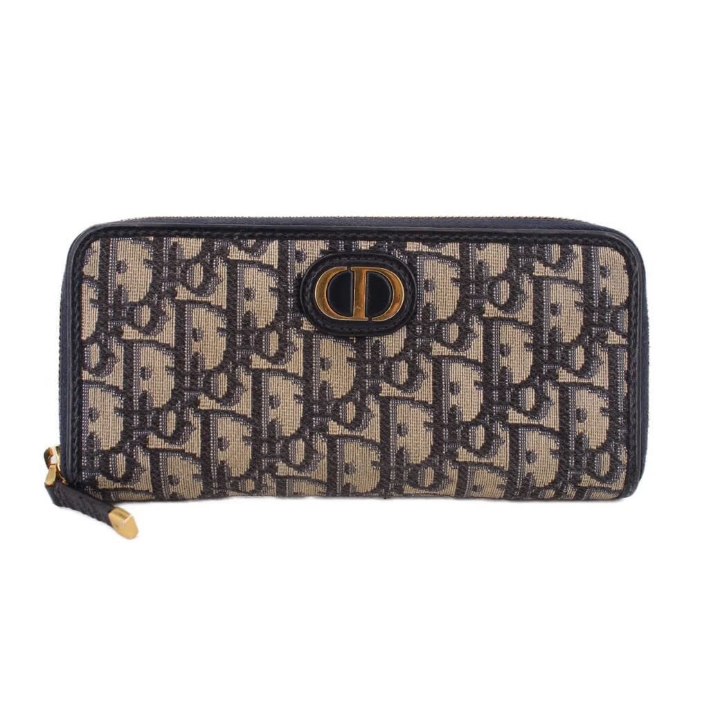 CHRISTIAN DIOR 30 MONTAIGNE LONG WALLETS BLUE