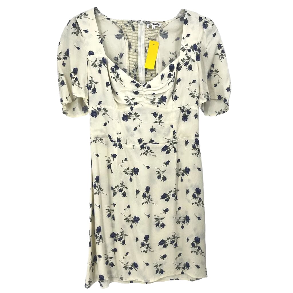 REFORMATION FLORAL DRESSES CREAM M
