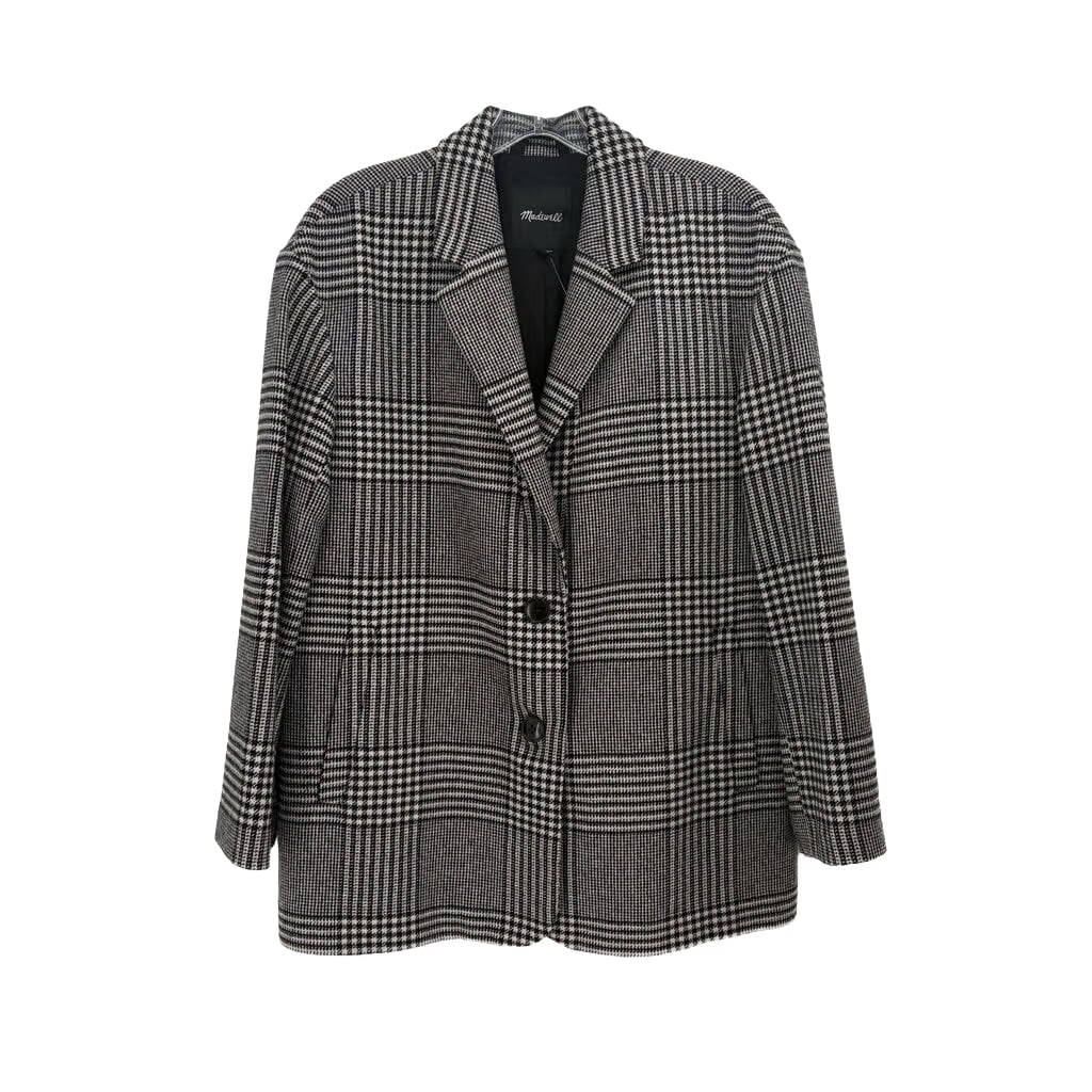 MADEWELL HOUNDSTOOTH BLAZERS GRAY M