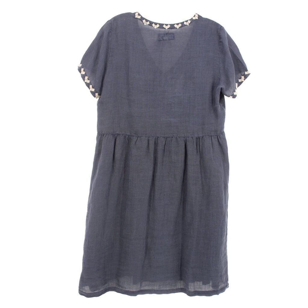 JOHNNY WAS EMBROIDERED DRESSES NAVY S