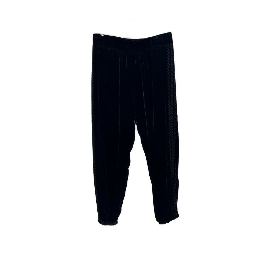 JOHNNY WAS VELVET PANTS BLACK S