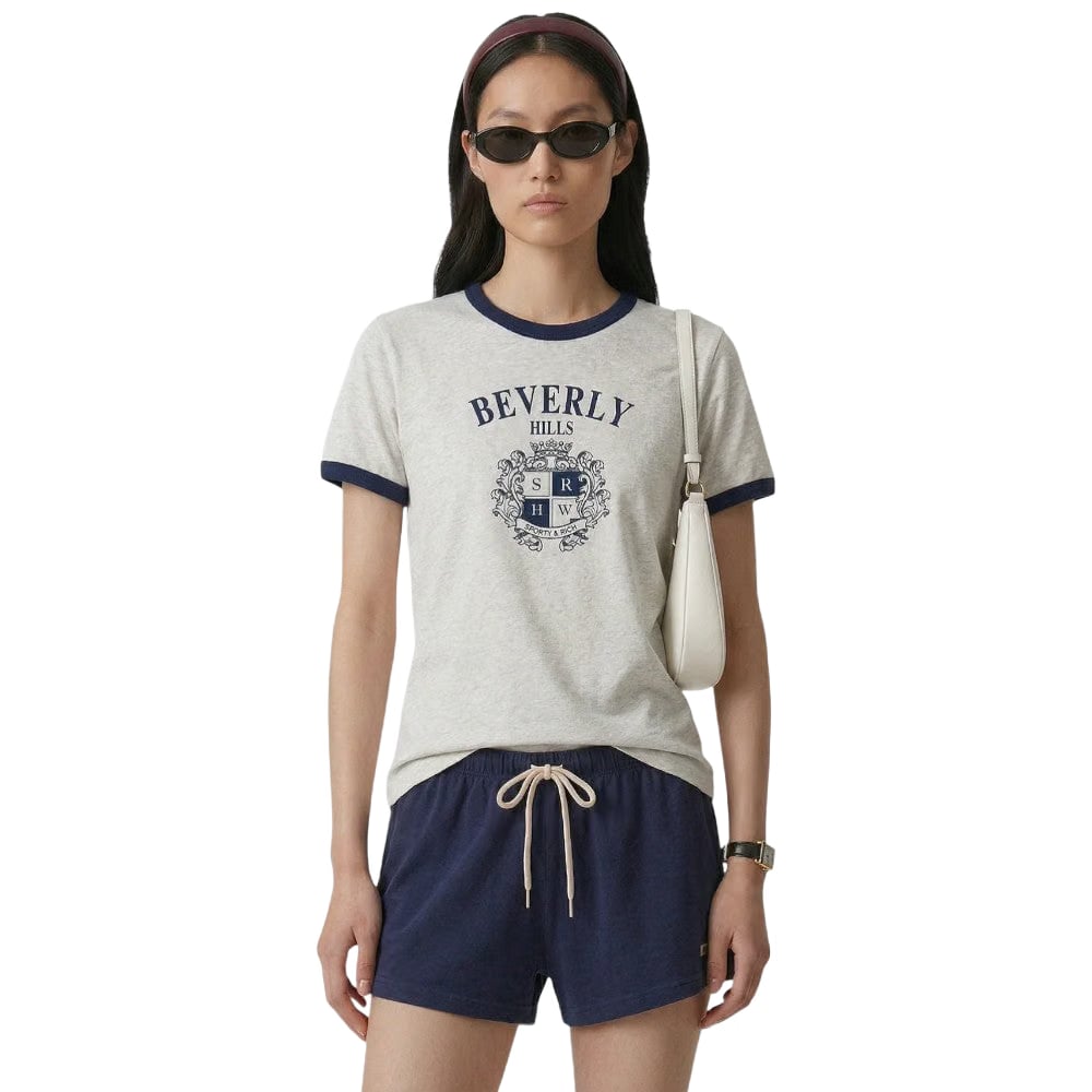 SPORTY & RICH BH Crest Soft Ringer Tee