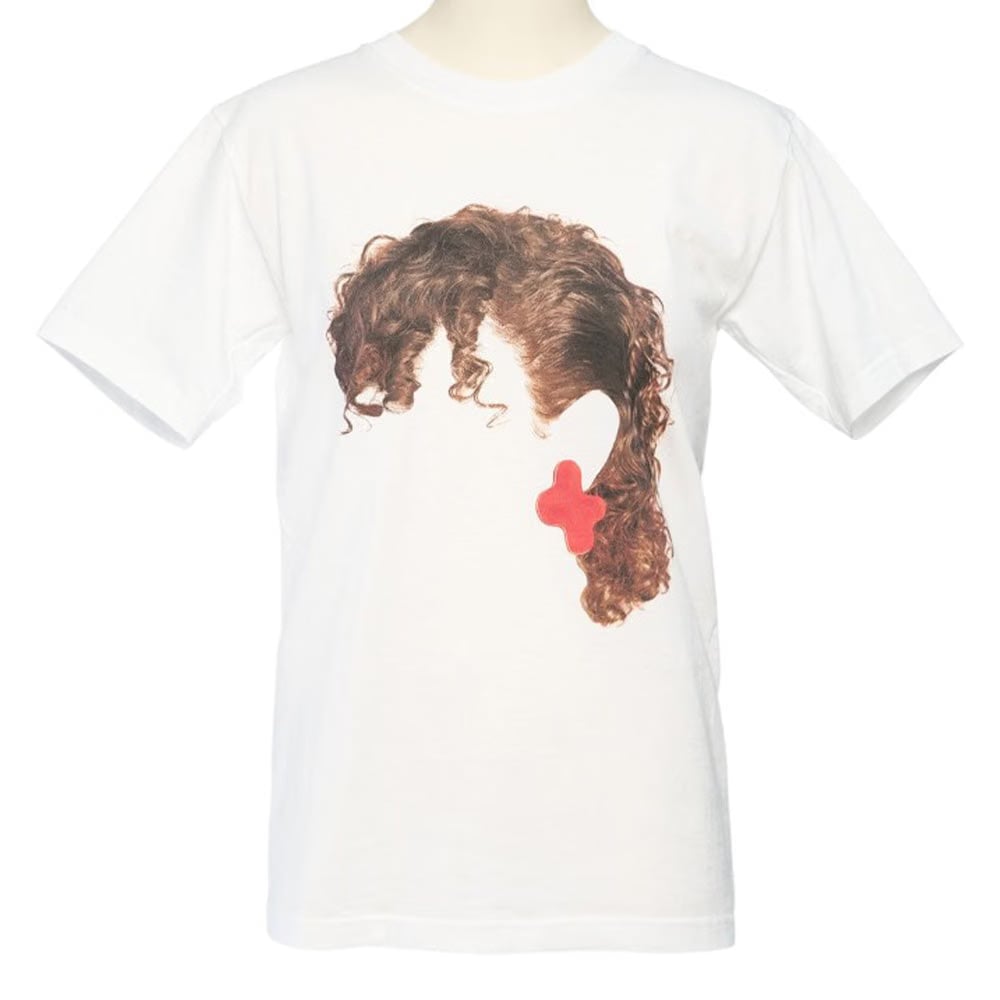 pushBUTTON WHITE HAIR SILHOUETTE T-SHIRT