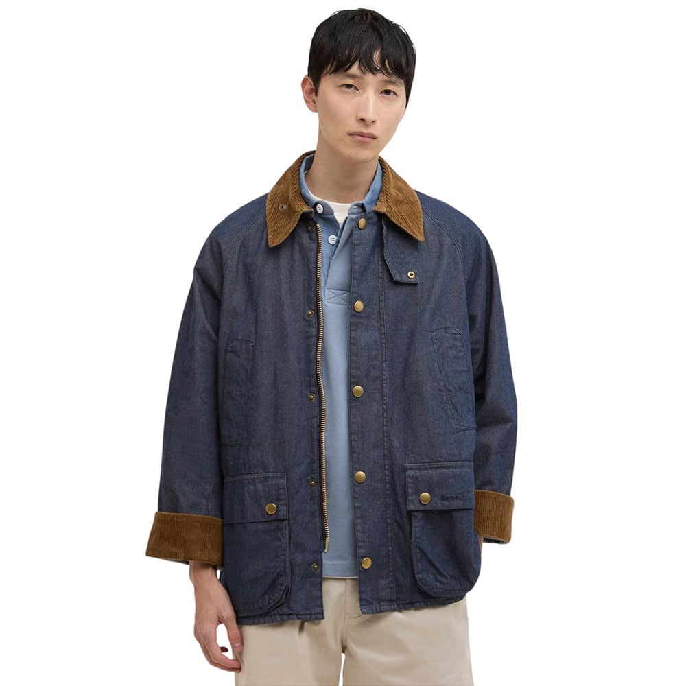 BARBOUR OVERSIZED BEDALE DENIM CASUAL JACKET