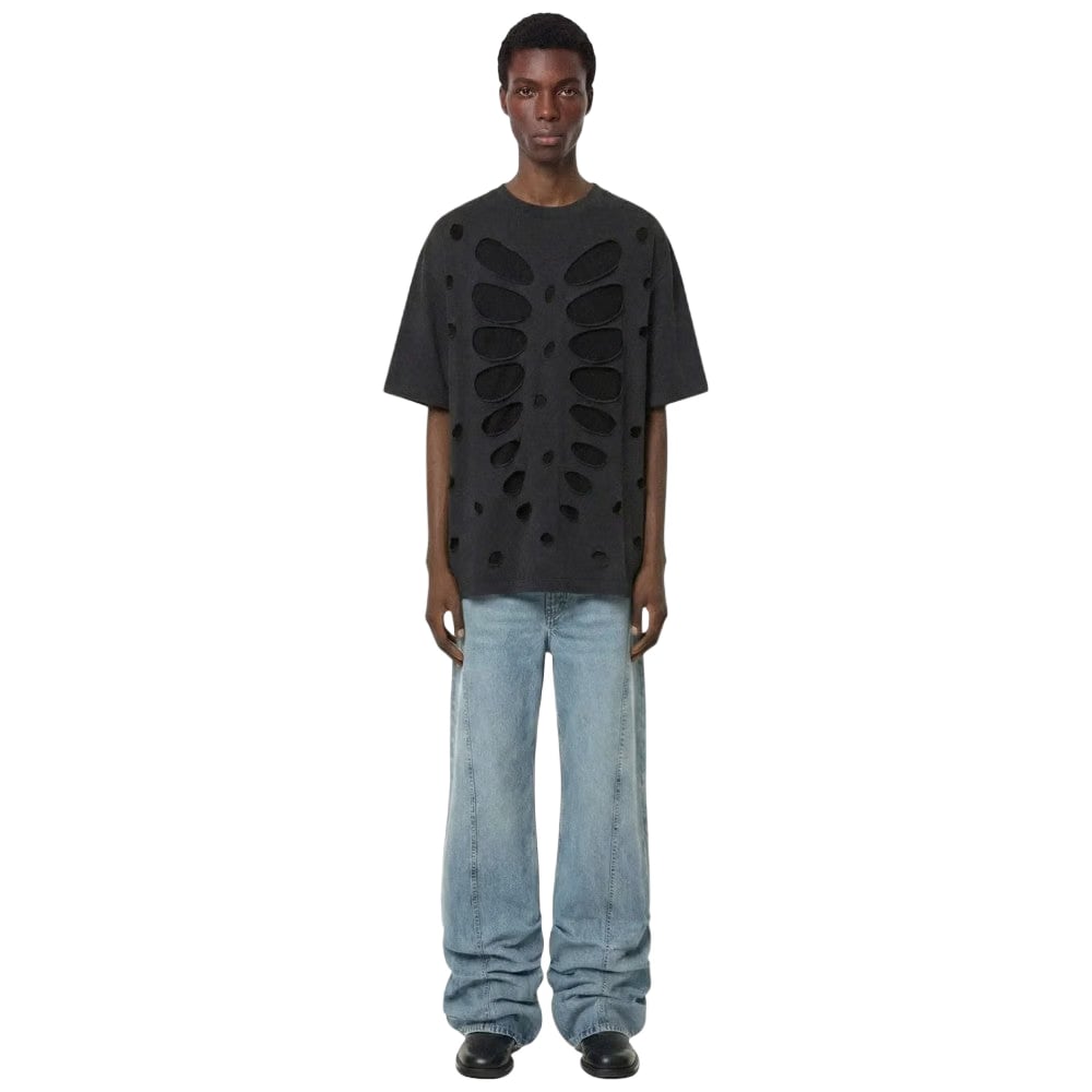 AVAVAV SEMI-DISTRESSED DOUBLE LAYER T-SHIRT BLACK