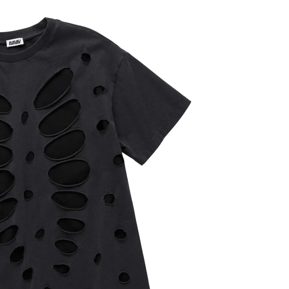 AVAVAV SEMI-DISTRESSED DOUBLE LAYER T-SHIRT BLACK