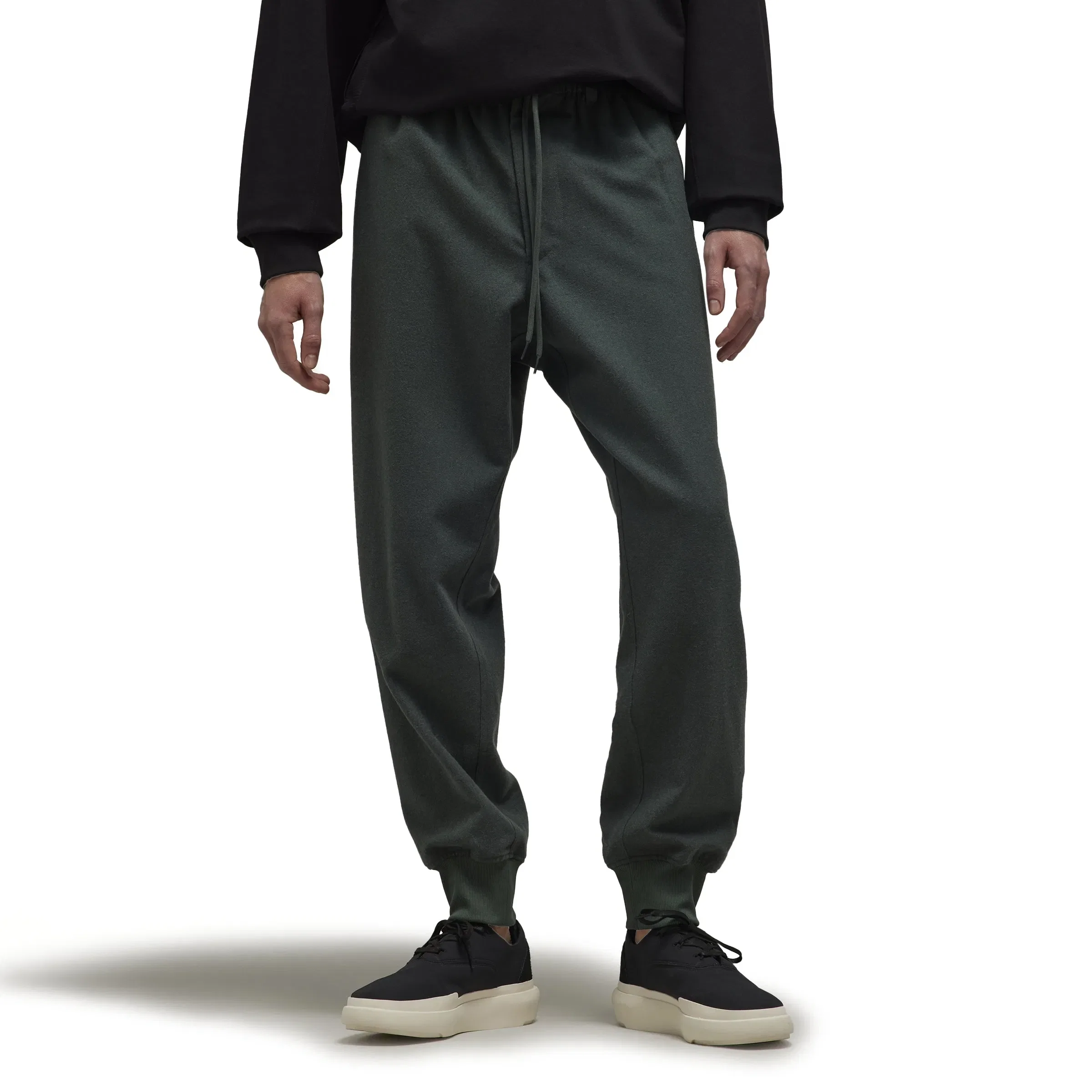 Y-3 WOOL FLANNEL CUFFED PANTS (MEN)