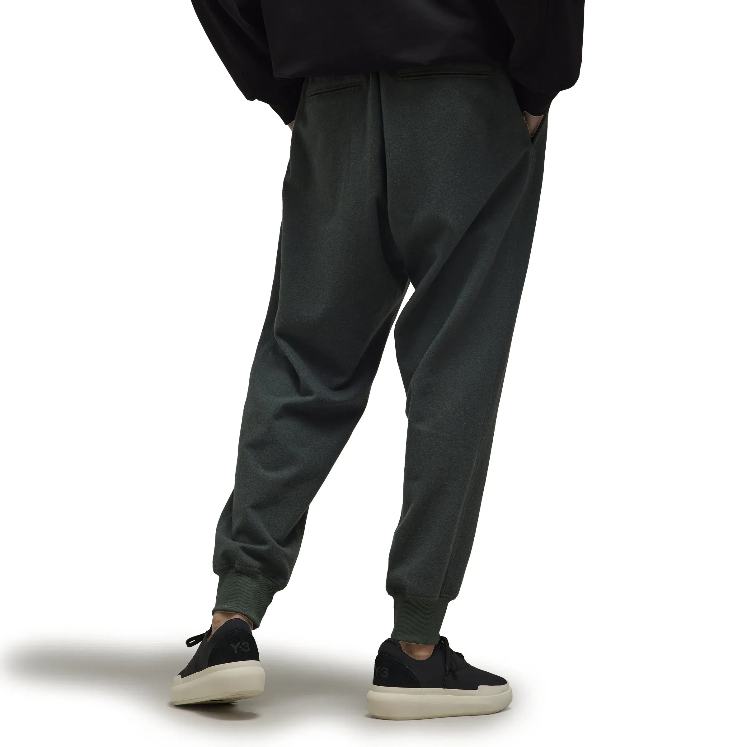 Y-3 WOOL FLANNEL CUFFED PANTS (MEN)
