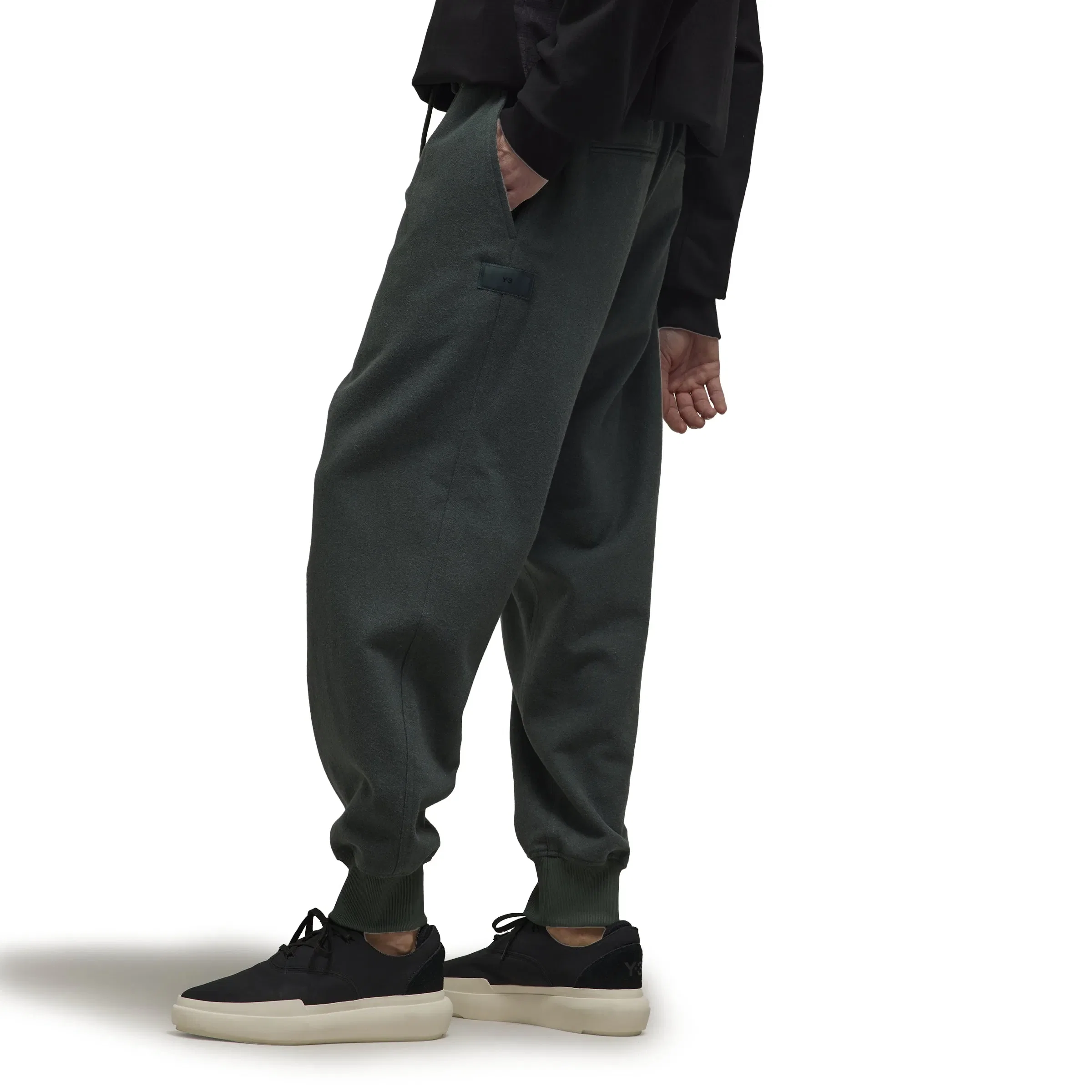 Y-3 WOOL FLANNEL CUFFED PANTS (MEN)
