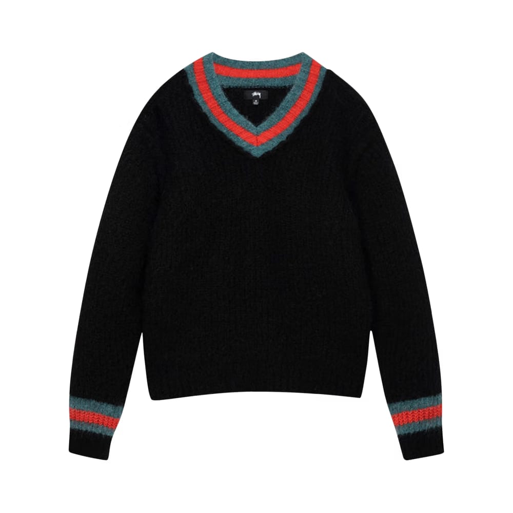 Stussy Mohair Tennis Sweater Black
