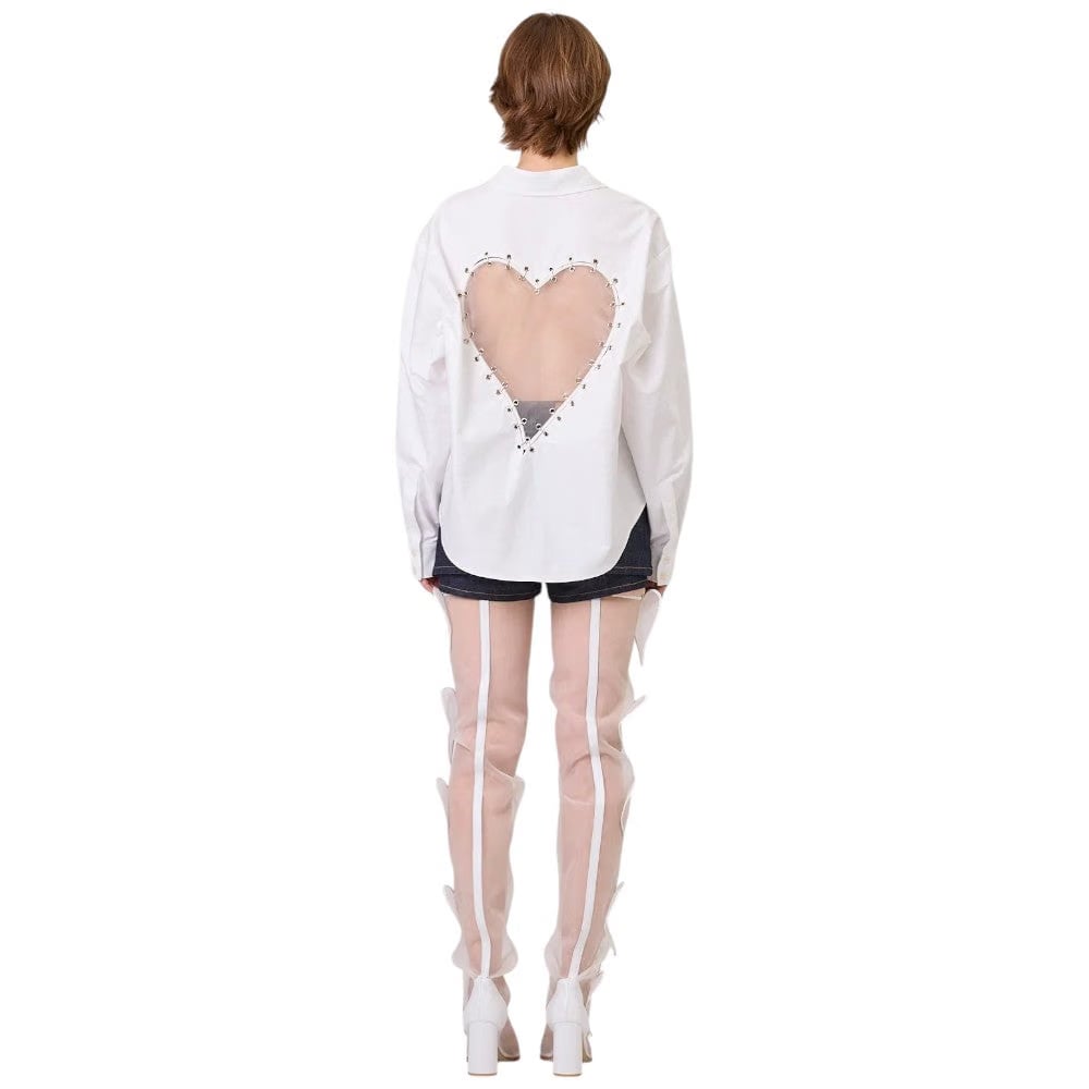 KIMHEKIM BACK HEART CUT-OUT SHIRT