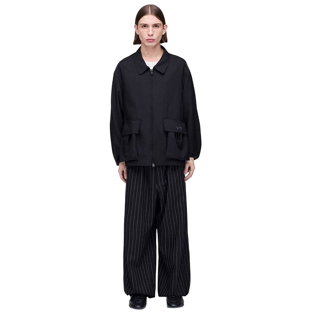 Y-3 REFINED WOOL CROPPED WIDE LEG PANTS