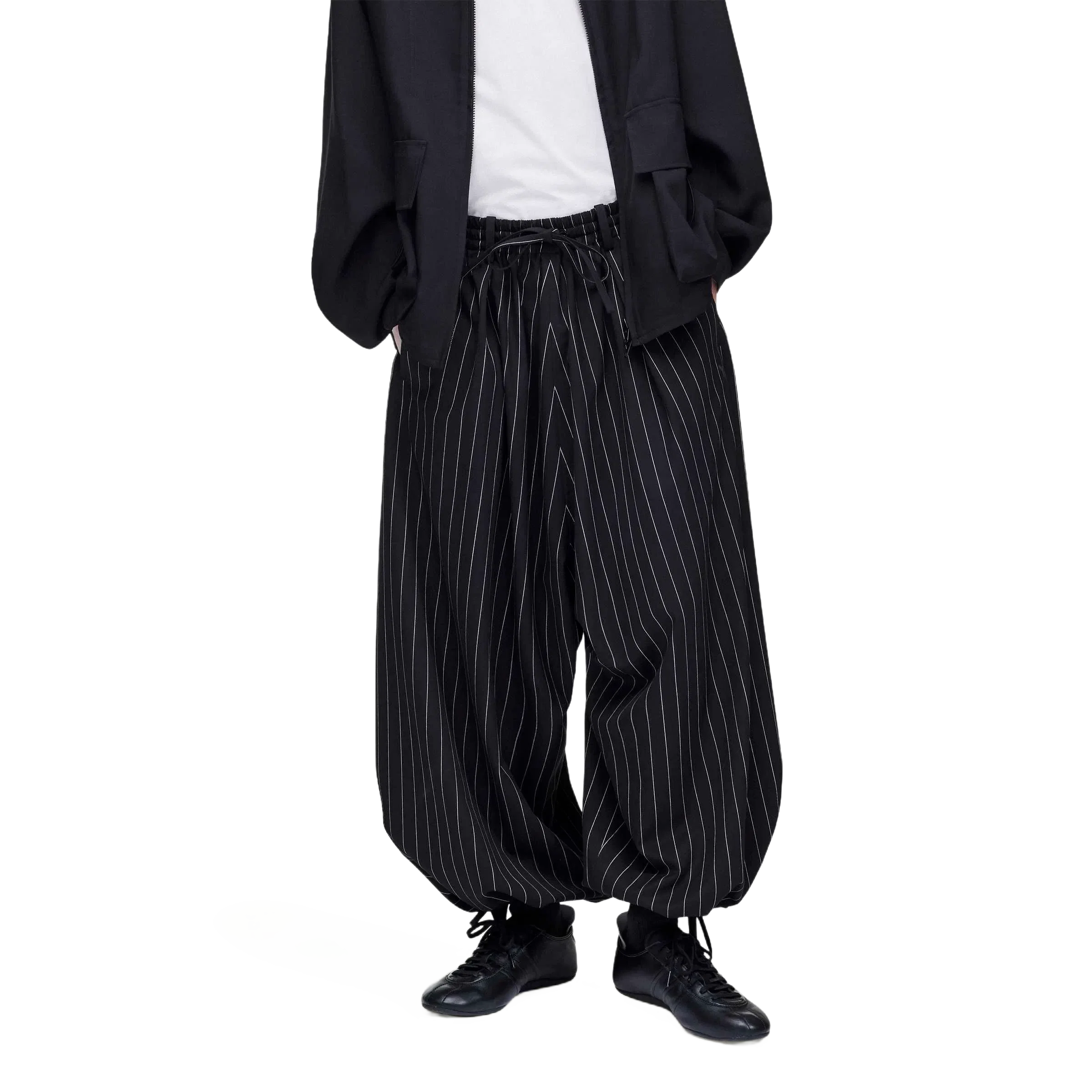 Y-3 REFINED WOOL CROPPED WIDE LEG PANTS