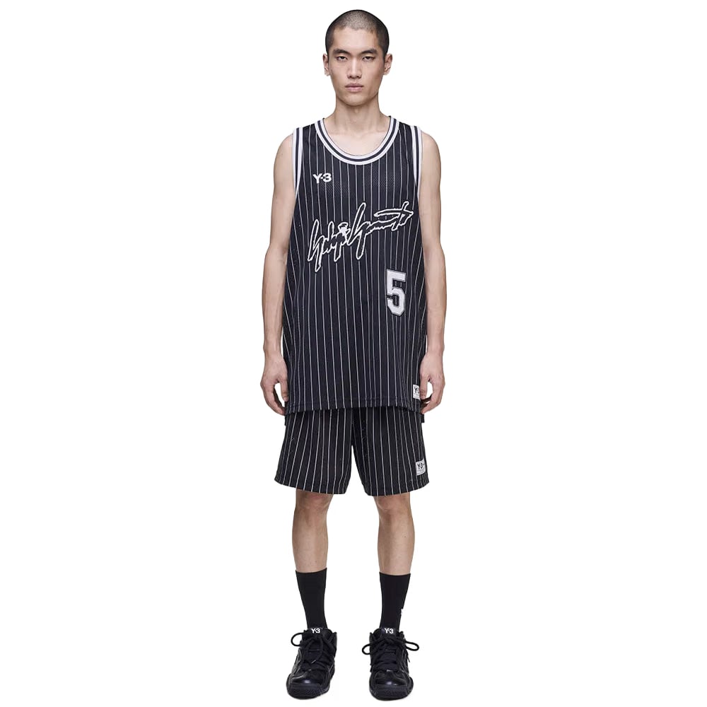 Y-3 MESH PINSTRIPE SHORTS