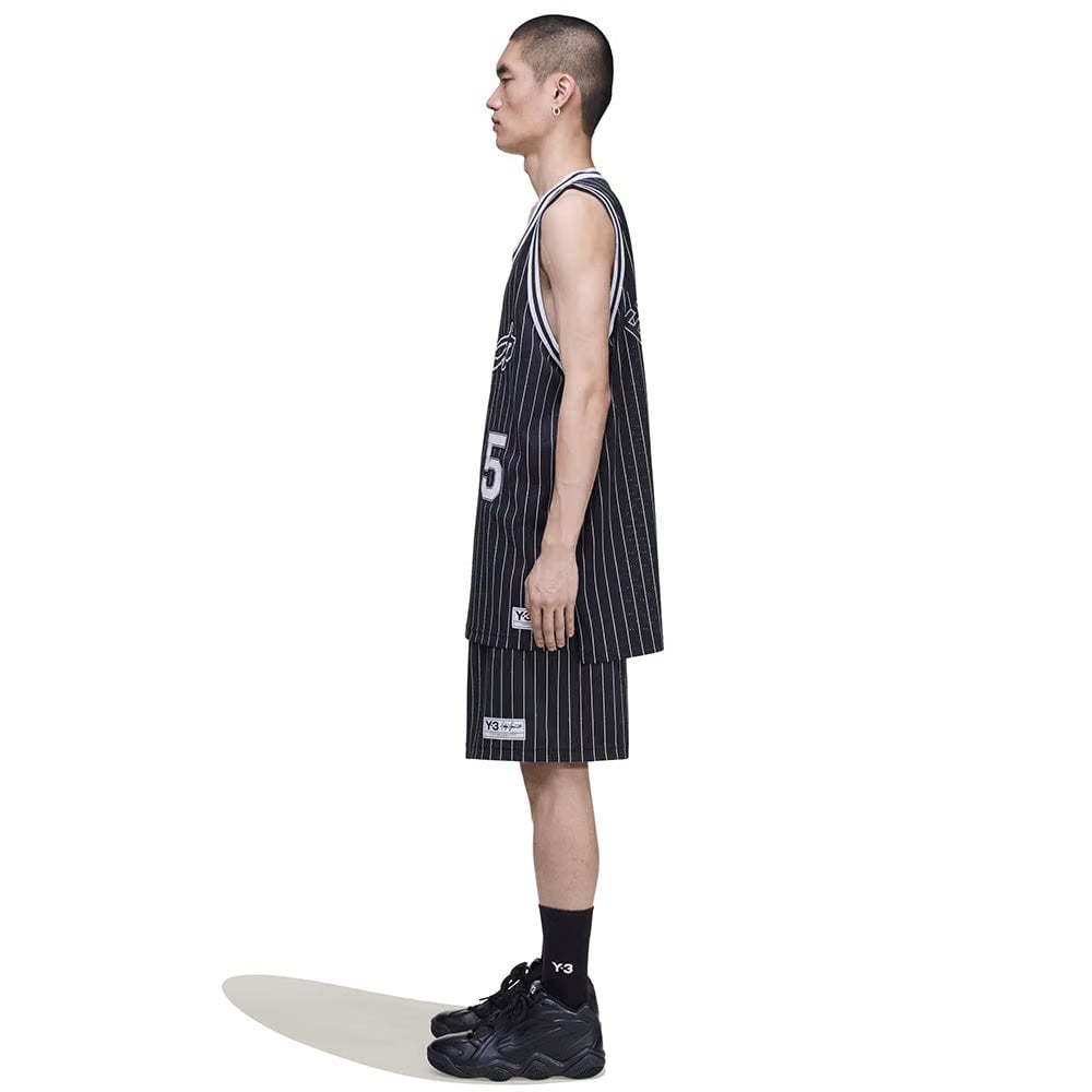 Y-3 MESH PINSTRIPE SHORTS
