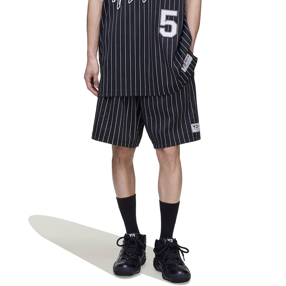 Y-3 MESH PINSTRIPE SHORTS