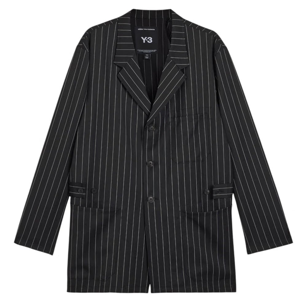 Y-3 PINSTRIPE REFINED WOOL CHORE COAT
