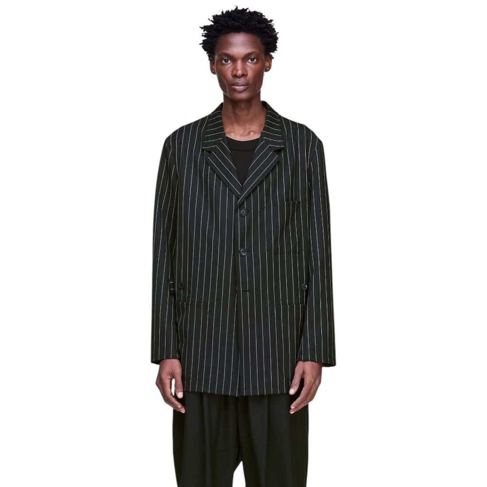 Y-3 PINSTRIPE REFINED WOOL CHORE COAT