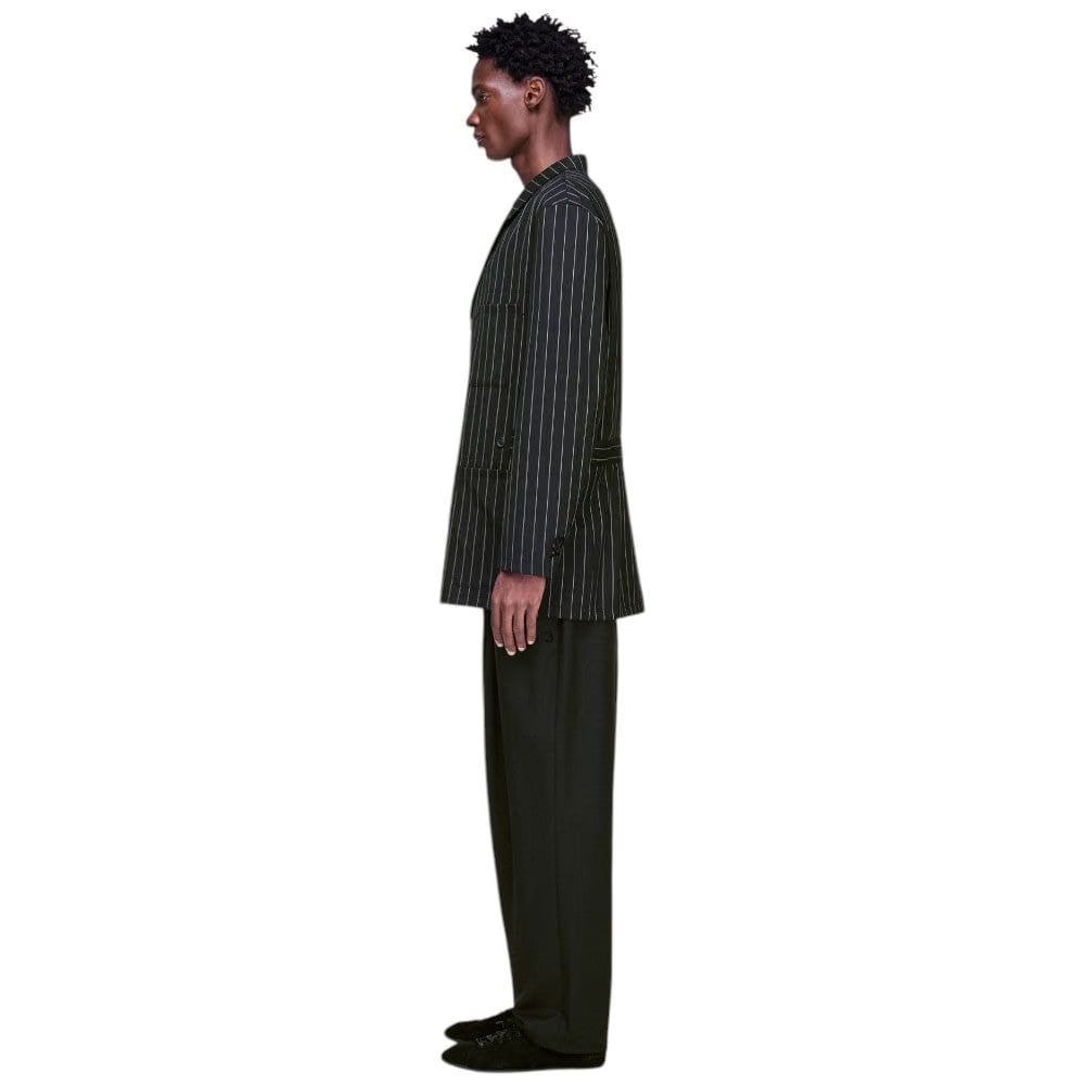 Y-3 PINSTRIPE REFINED WOOL CHORE COAT